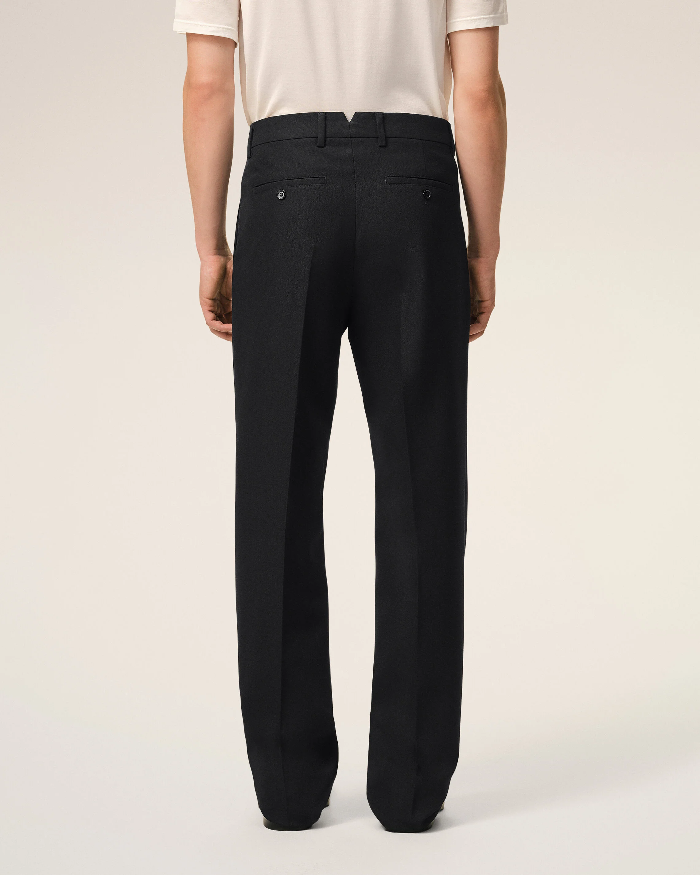 Pantalon Noir Droit en Laine - Image 4