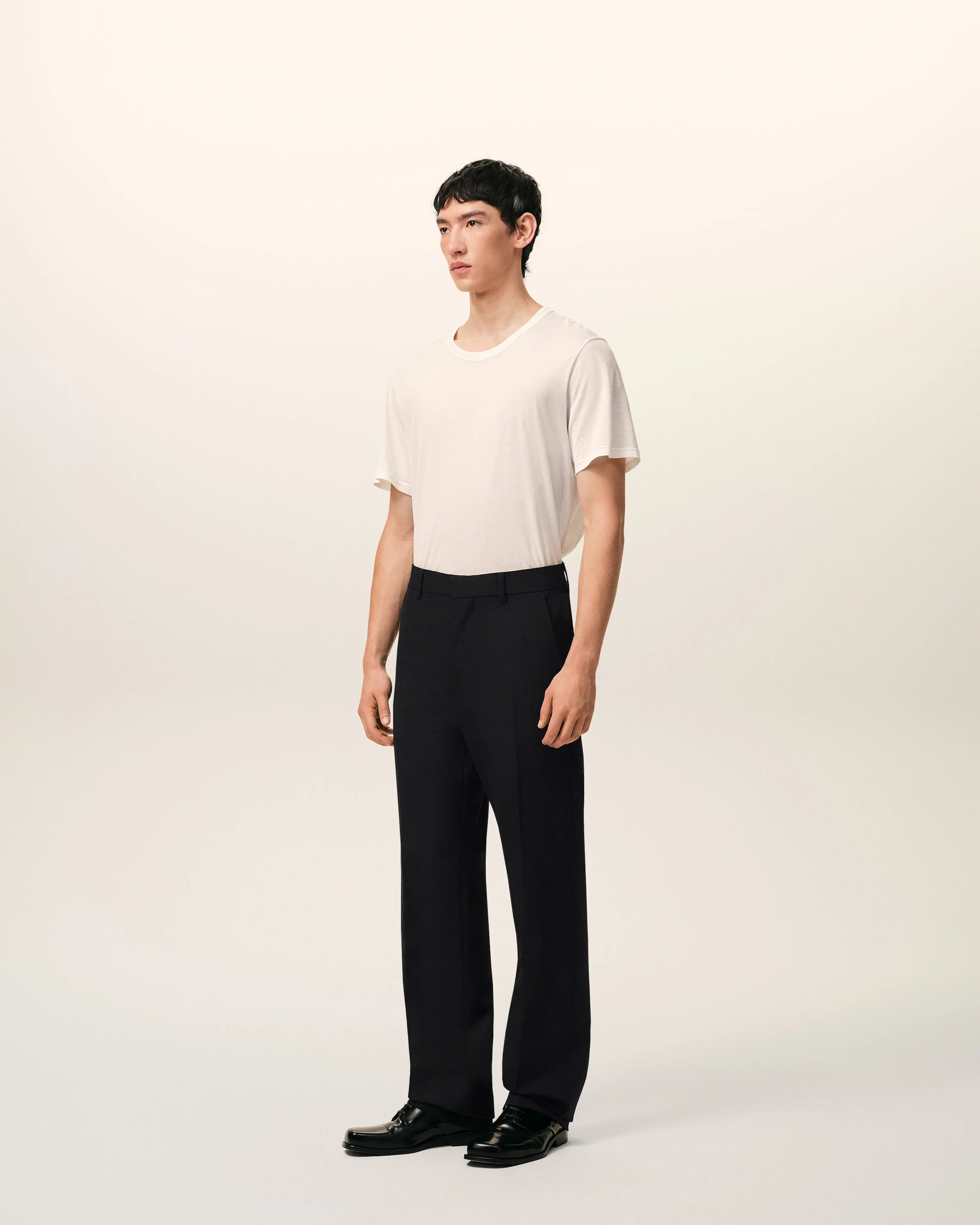 Pantalon Noir Droit en Laine - Image 6