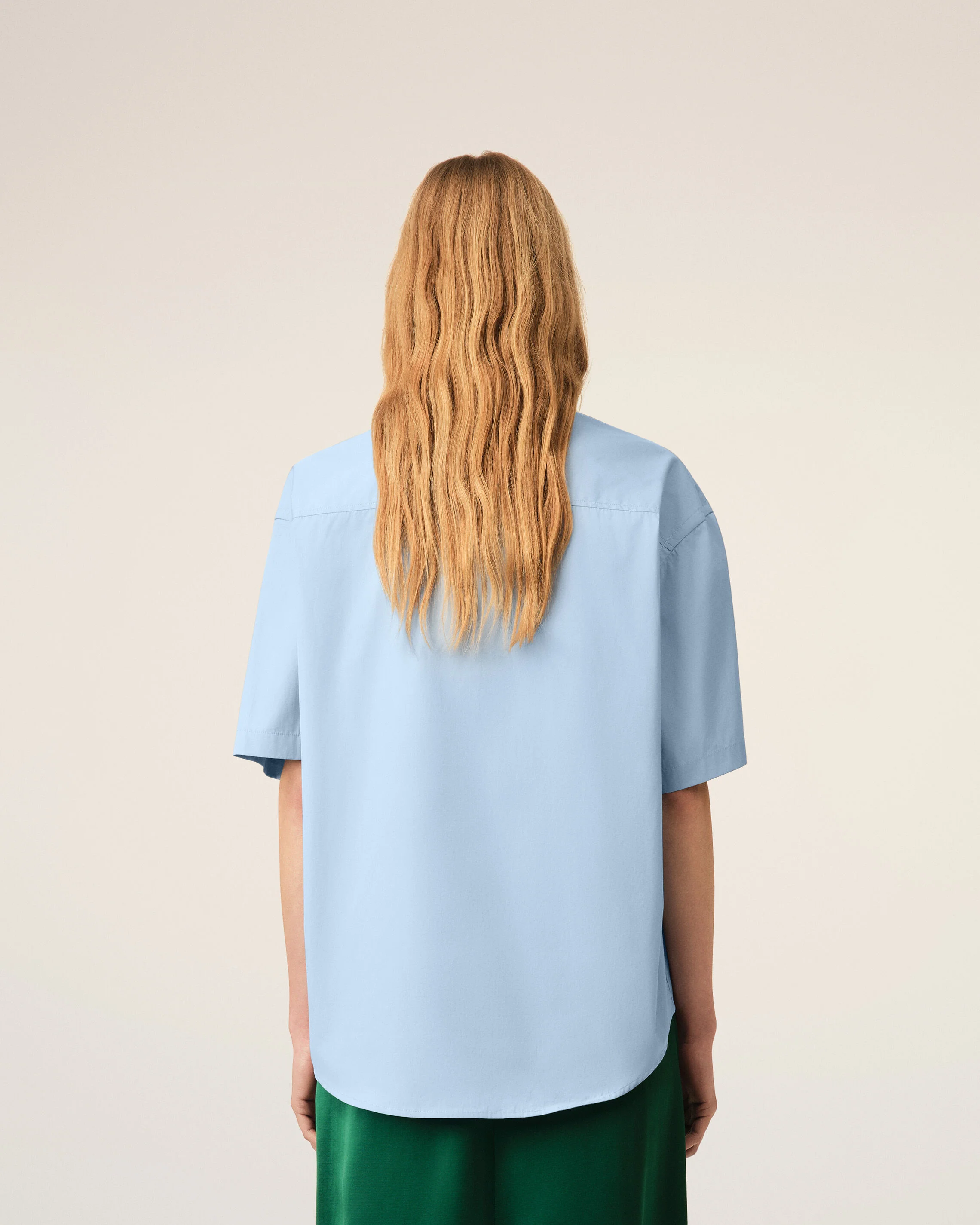 Chemise boxy bleue en coton manches courtes Ami de Coeur tulipe - Image 11