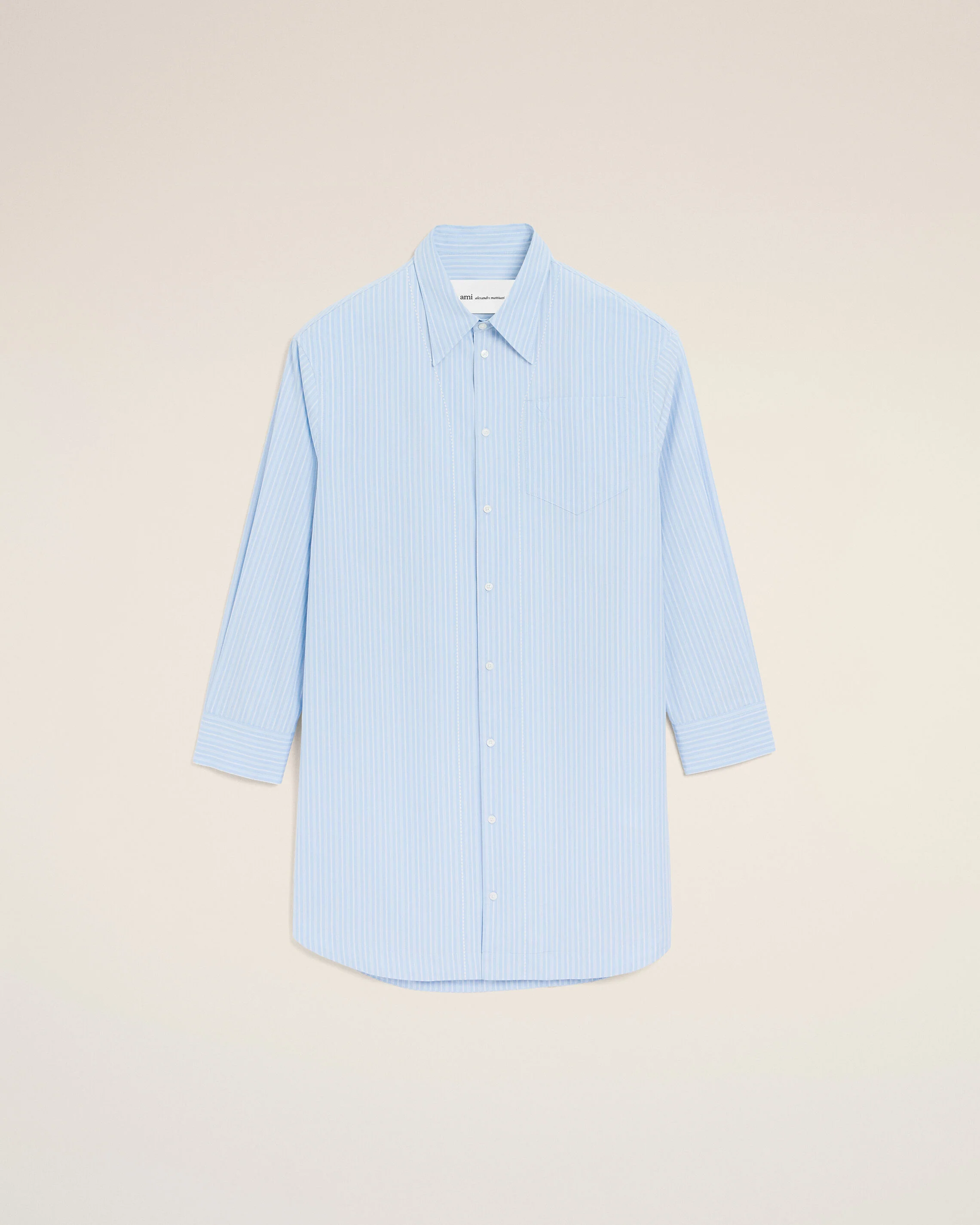 Robe Chemise Bleue Large Ami De Coeur en Coton