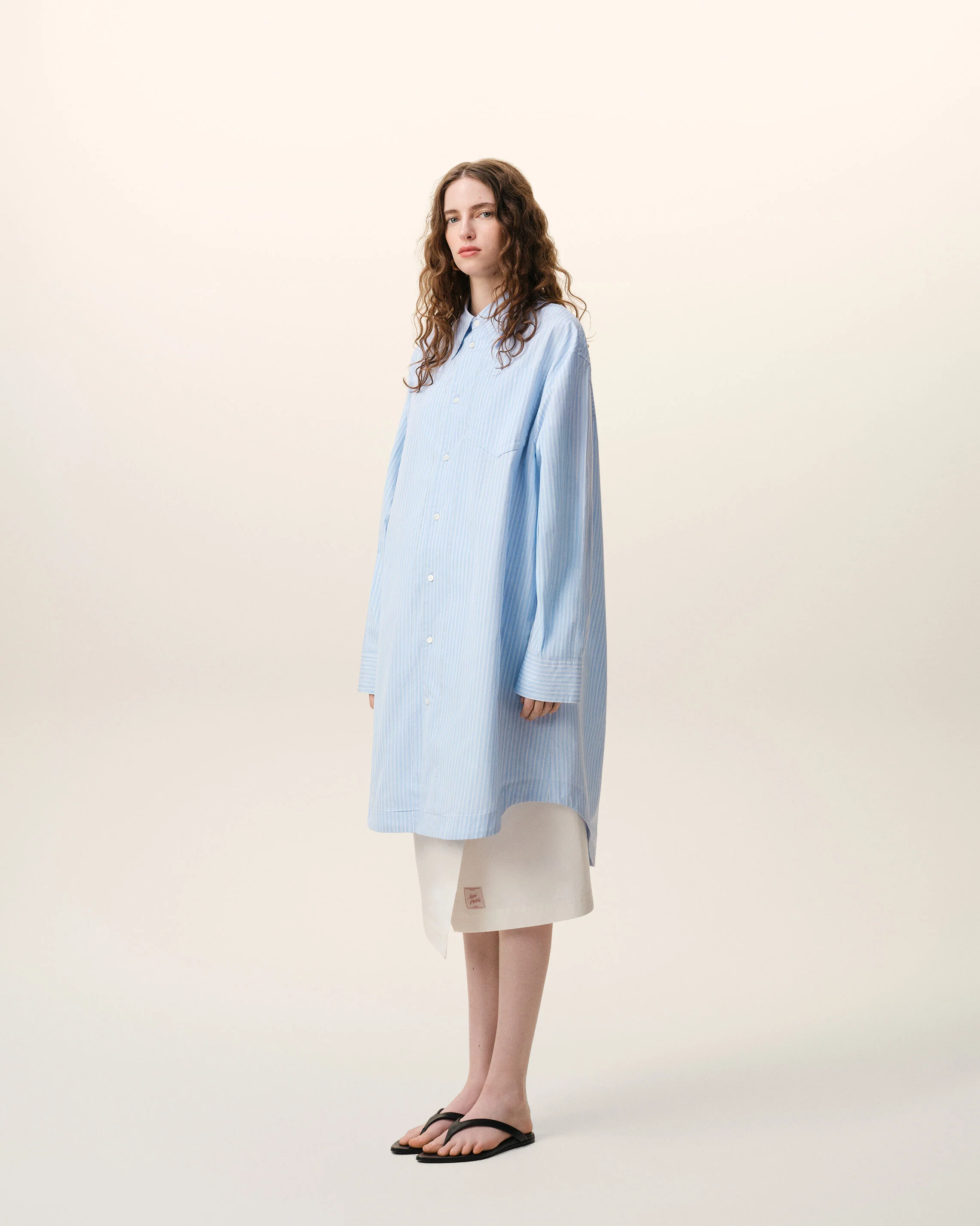 Robe Chemise Bleue Large Ami De Coeur en Coton - Image 13