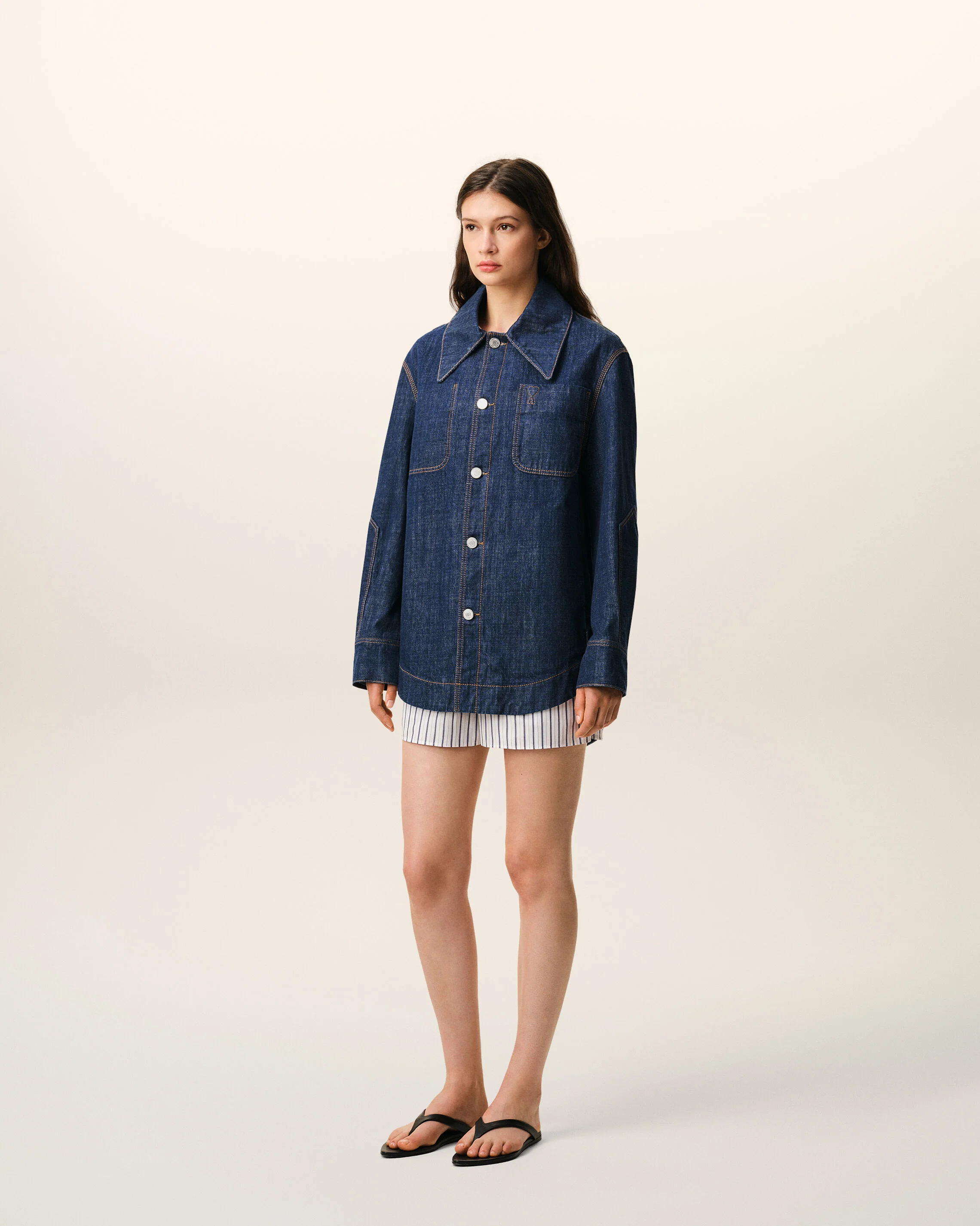 Surchemise Bleue Worker Ami De Coeur en Coton - Image 13