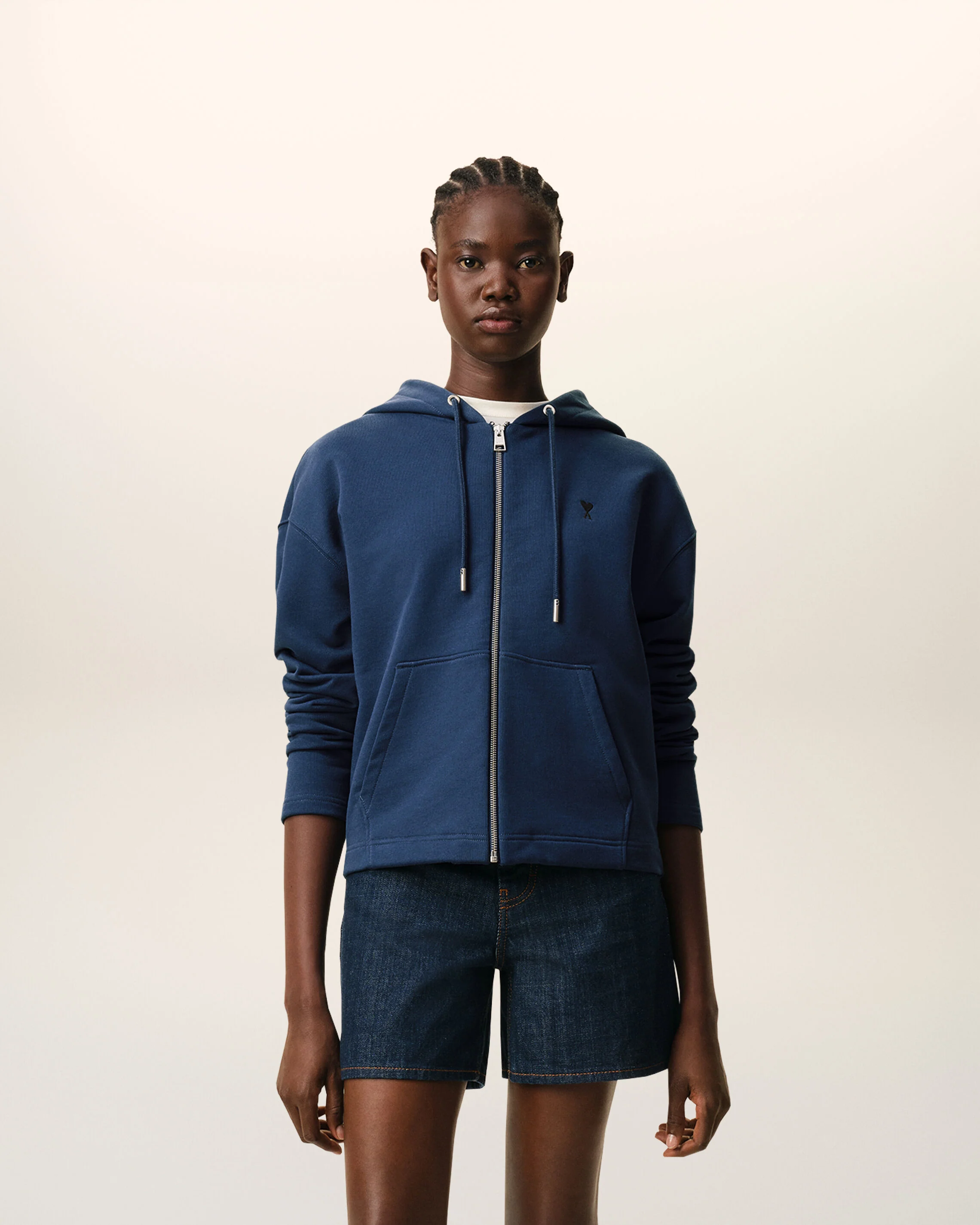 Hoodie Zippé Bleu Ami De Coeur en Coton - Image 2