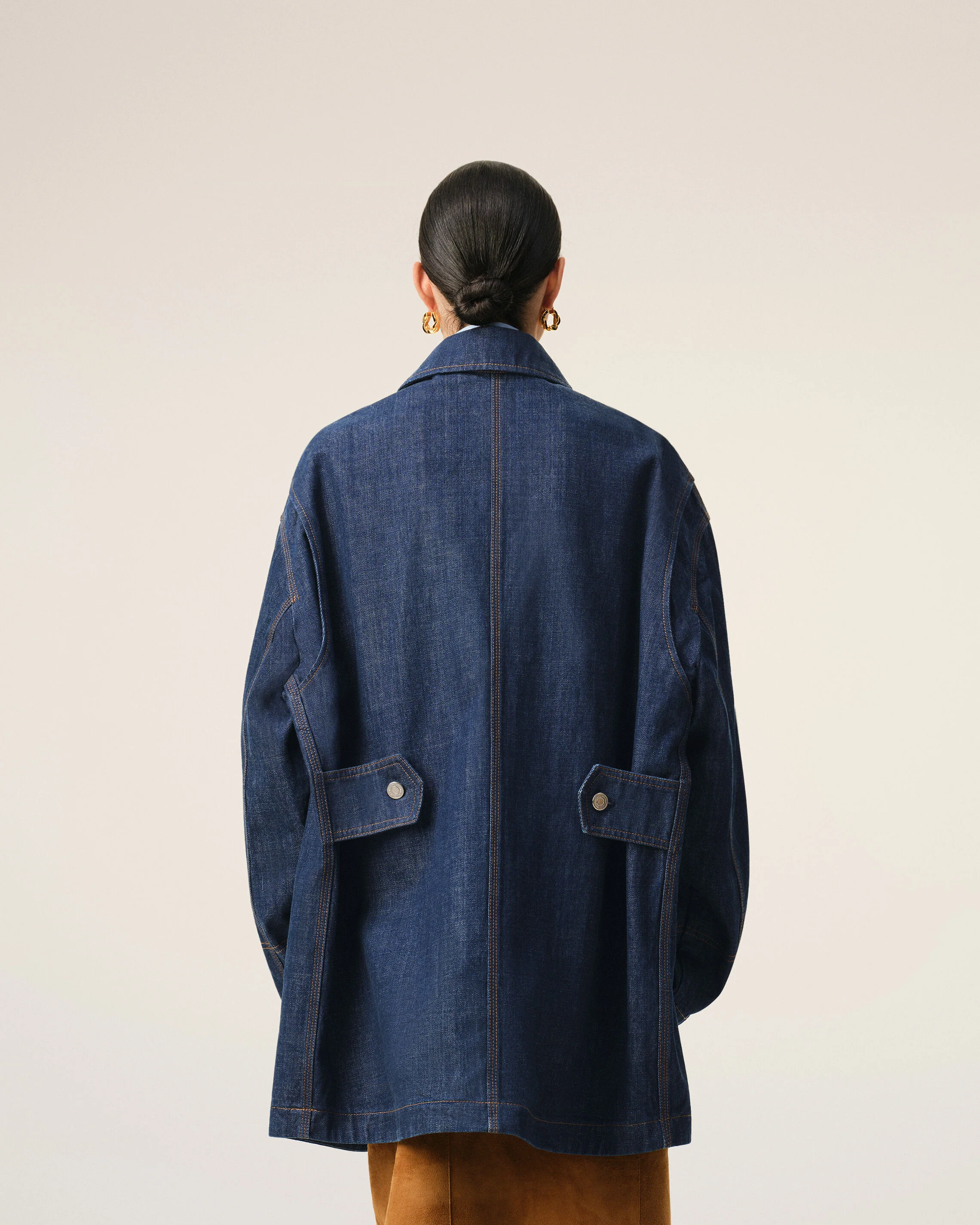 Veste Worker Bleue Empiècement Heritage Ami Paris en Coton - Image 11