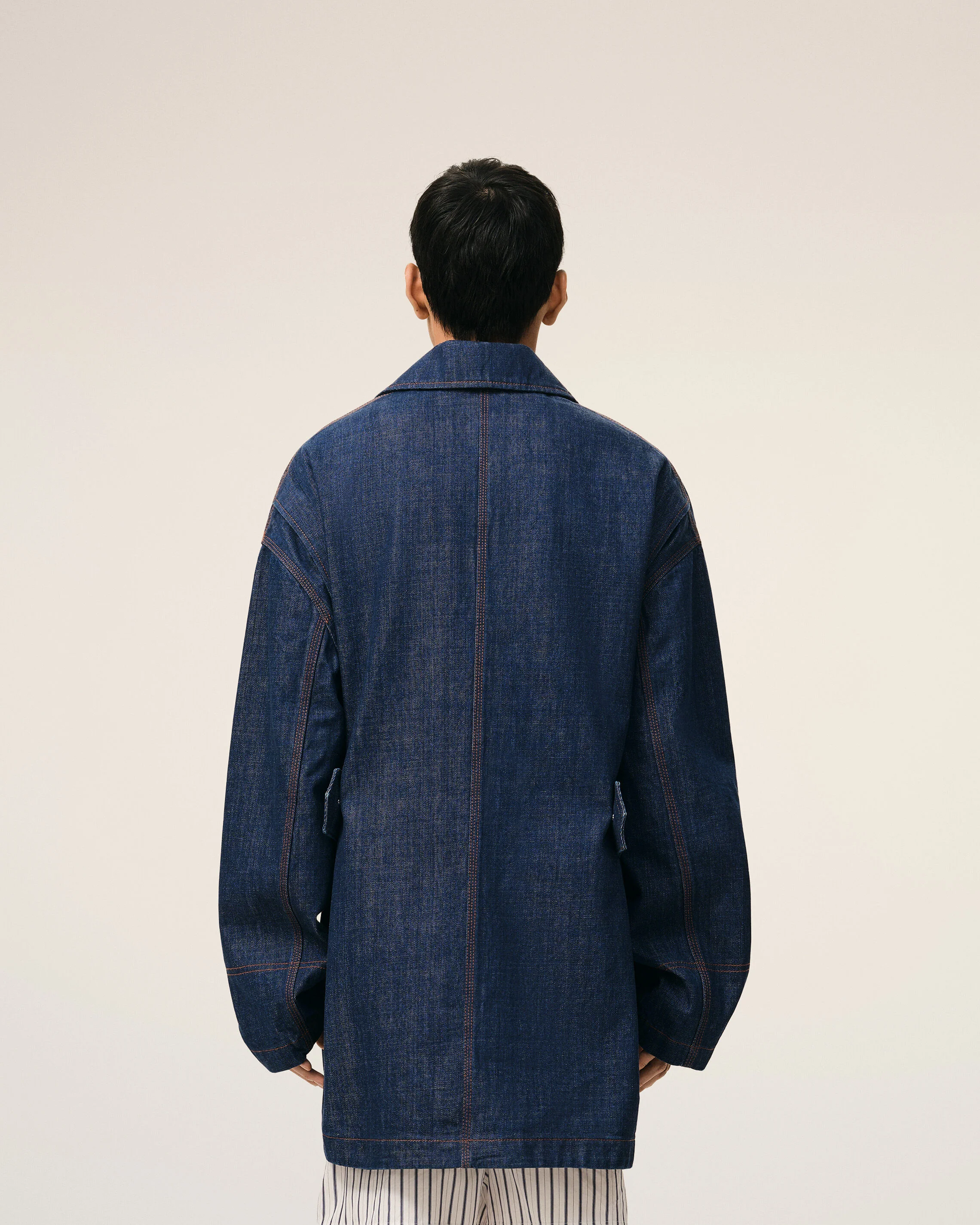 Veste Worker Bleue Empiècement Heritage Ami Paris en Coton - Image 5