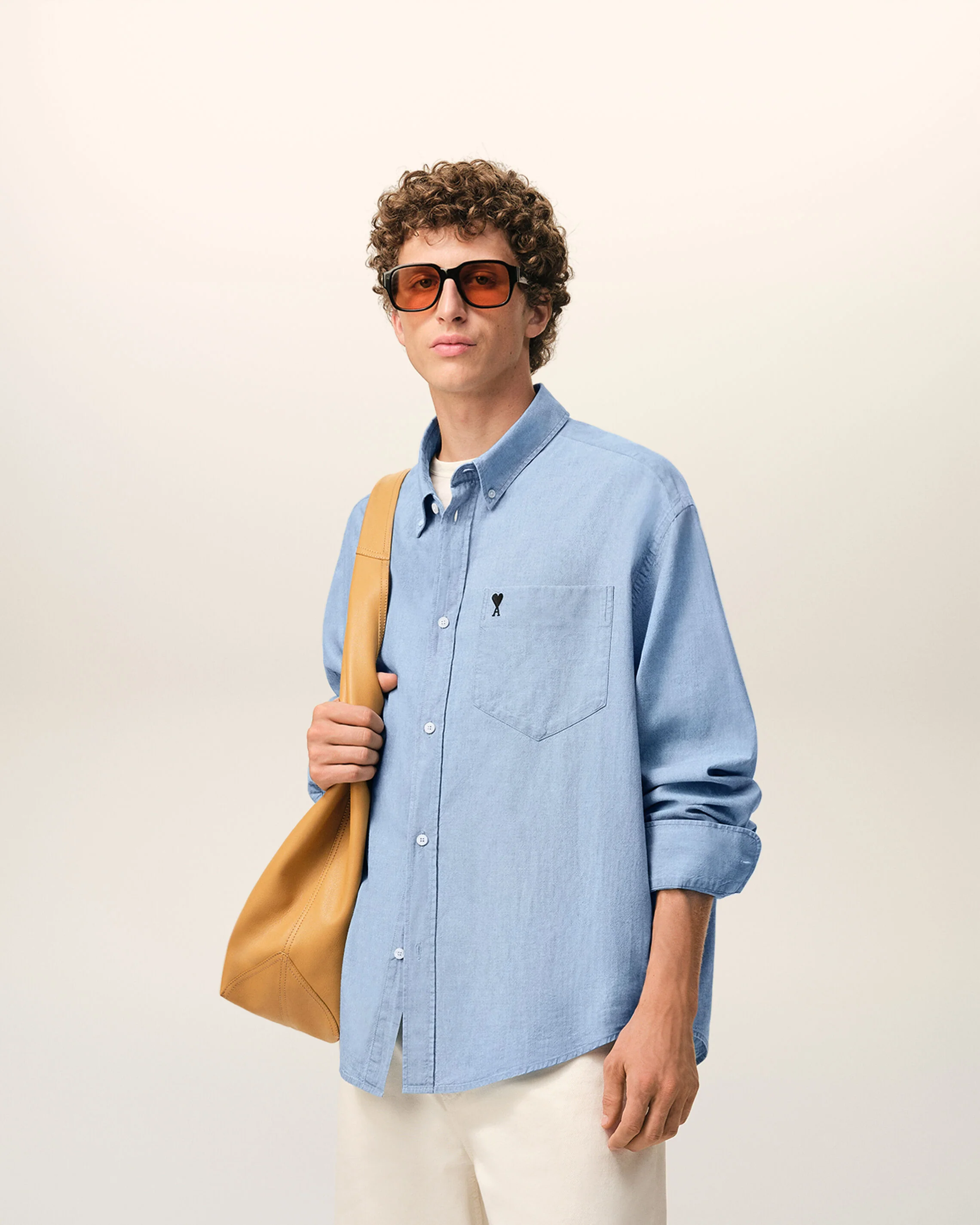 Chemise Boxy Bleu Ami De Coeur Brodé en Coton - Image 2