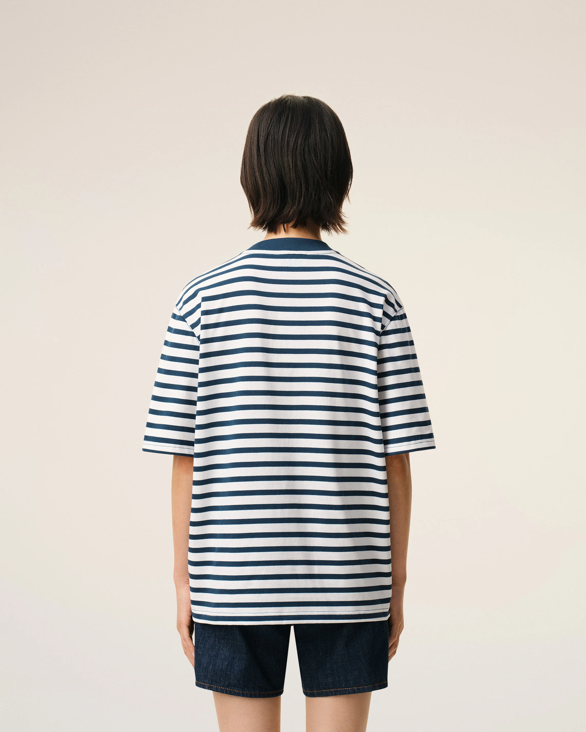 T-shirt Bleu Marinière Coupe Boxy Ami De Coeur en Coton - Image 11