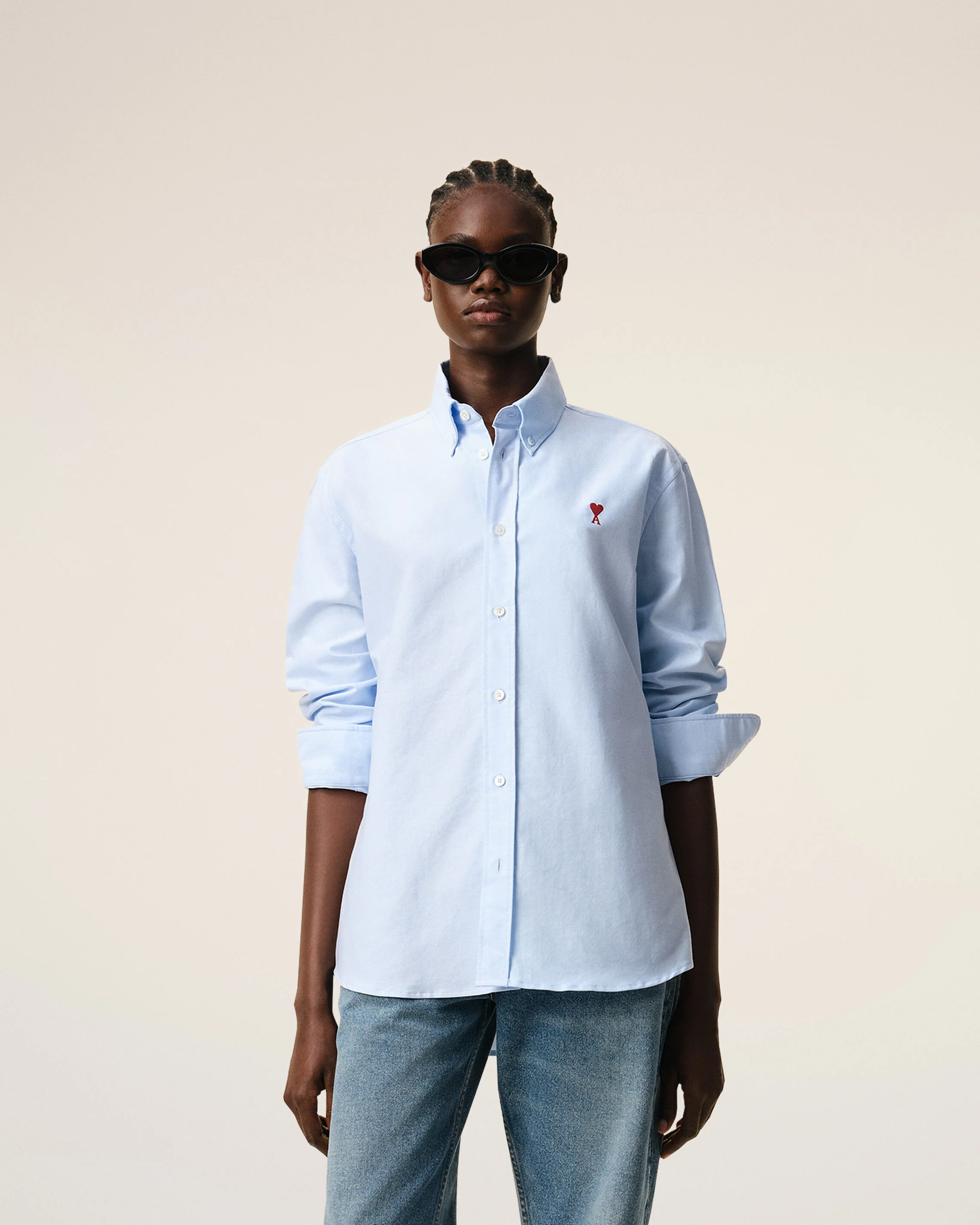 Chemise bleue en coton Ami de Coeur - Image 8