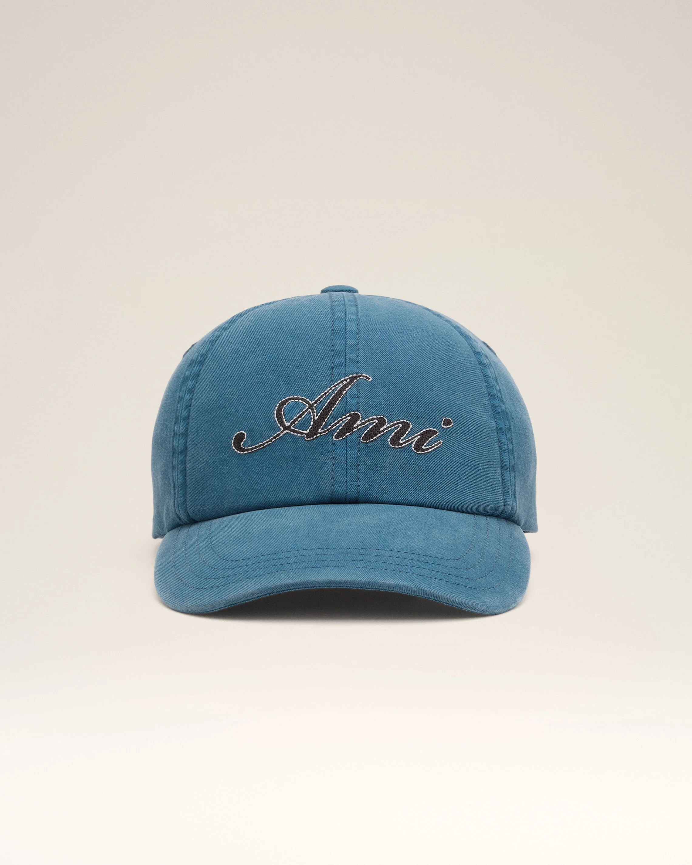 Casquette bleue en coton broderie Ami Paris - Image 11