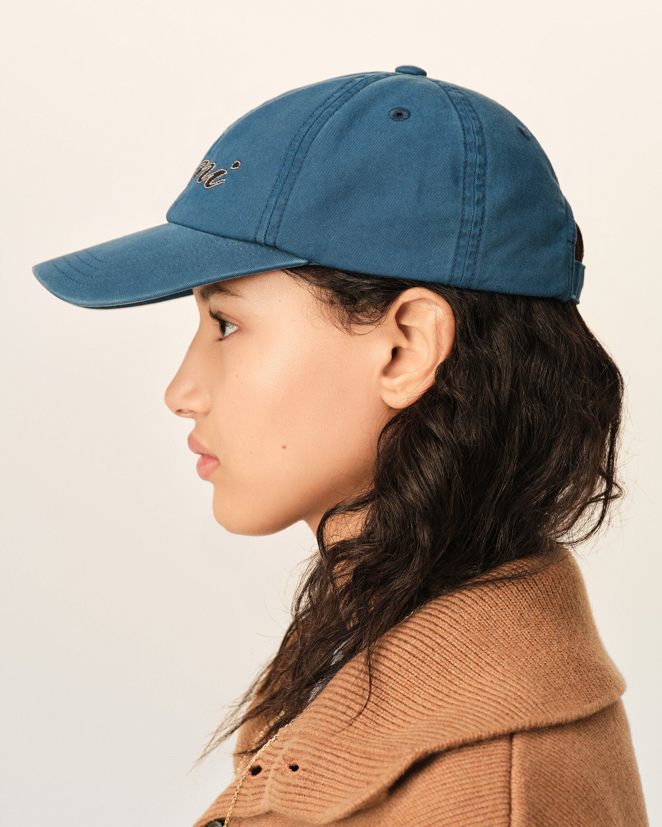 Casquette bleue en coton broderie Ami Paris - Image 12