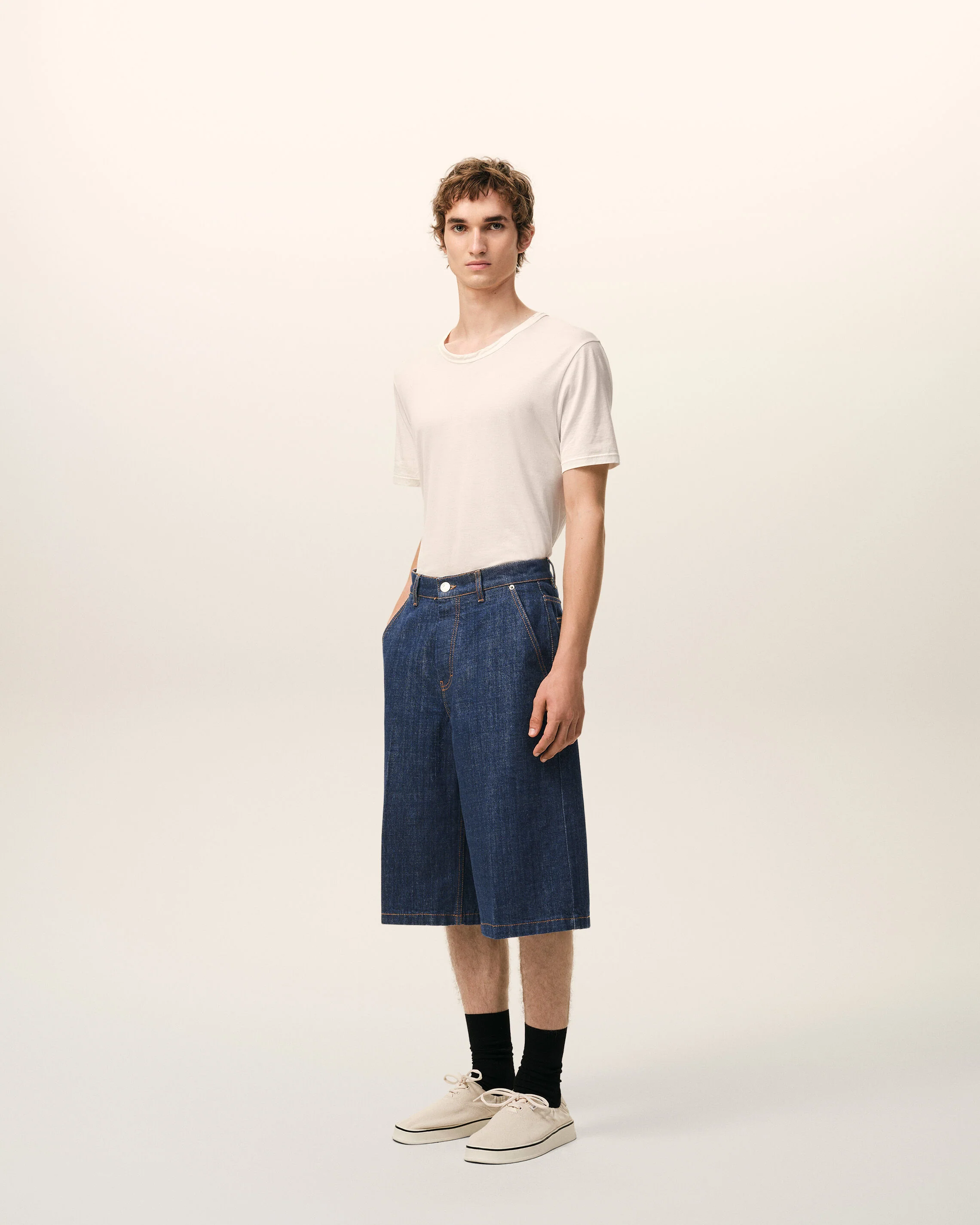 Bermuda Loose Bleu en Coton - Image 6