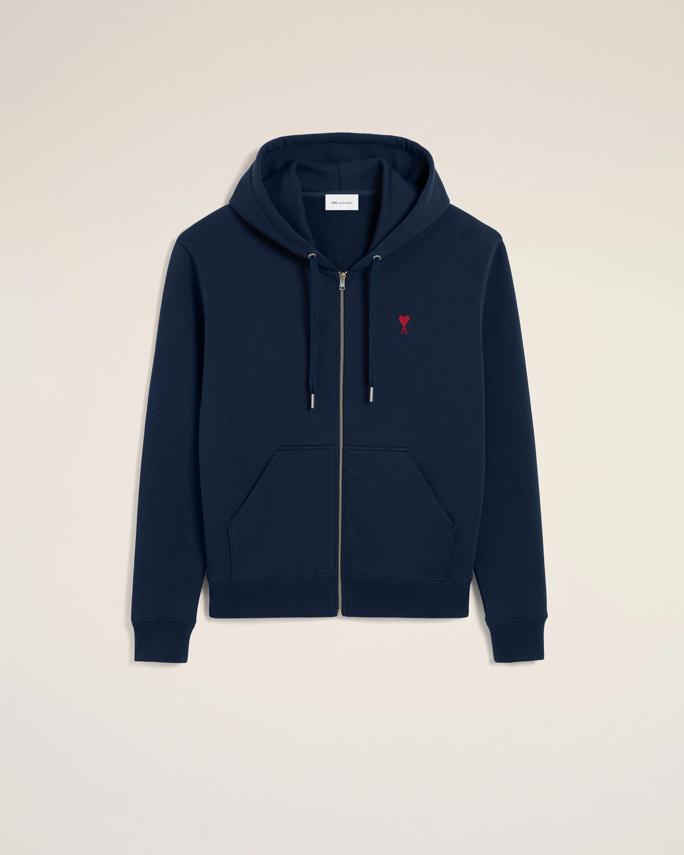 Hoodie bleu zippé en coton Ami de Coeur