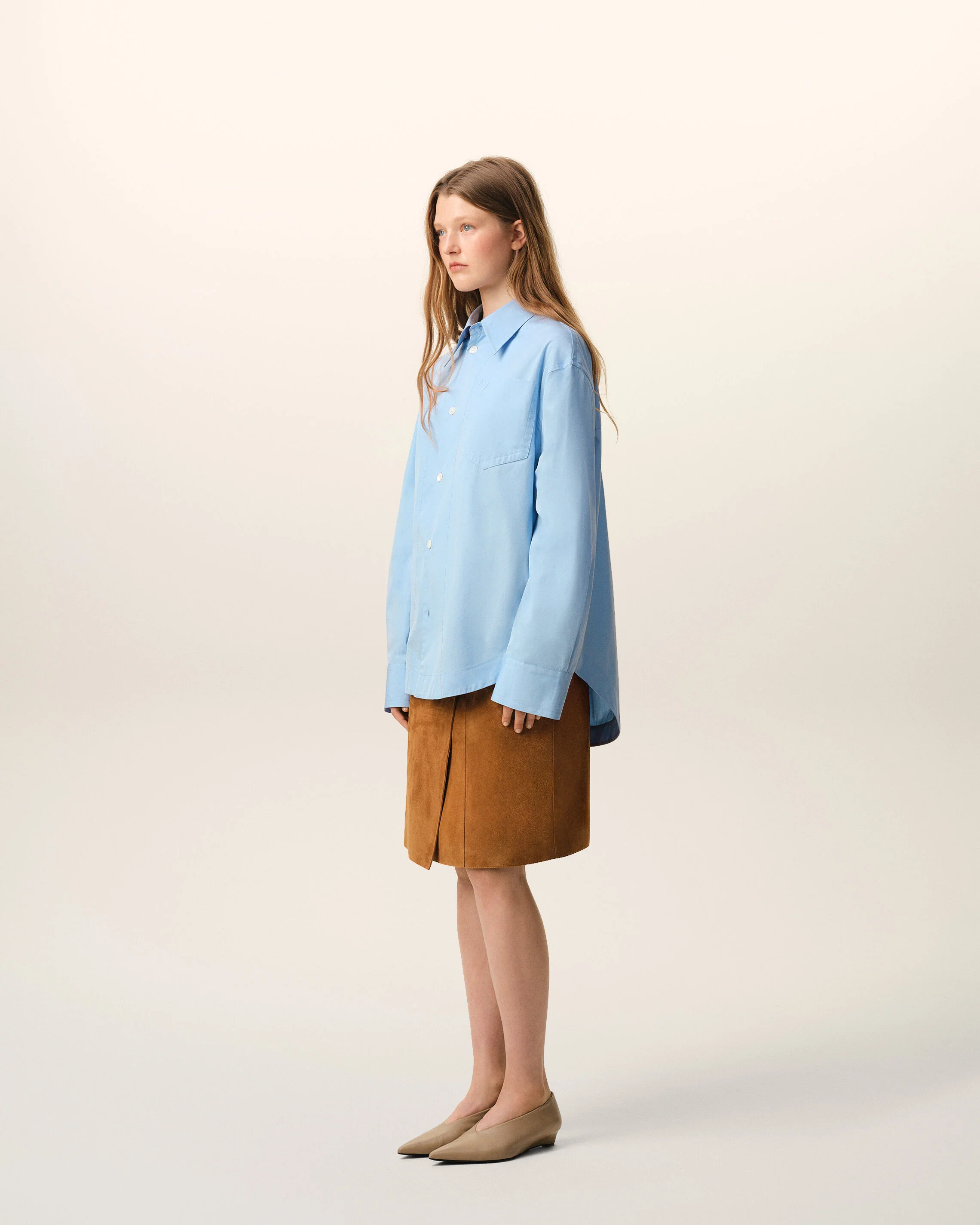 Chemise Large Bleu Col En Pointe Ami De Coeur en Coton - Image 13