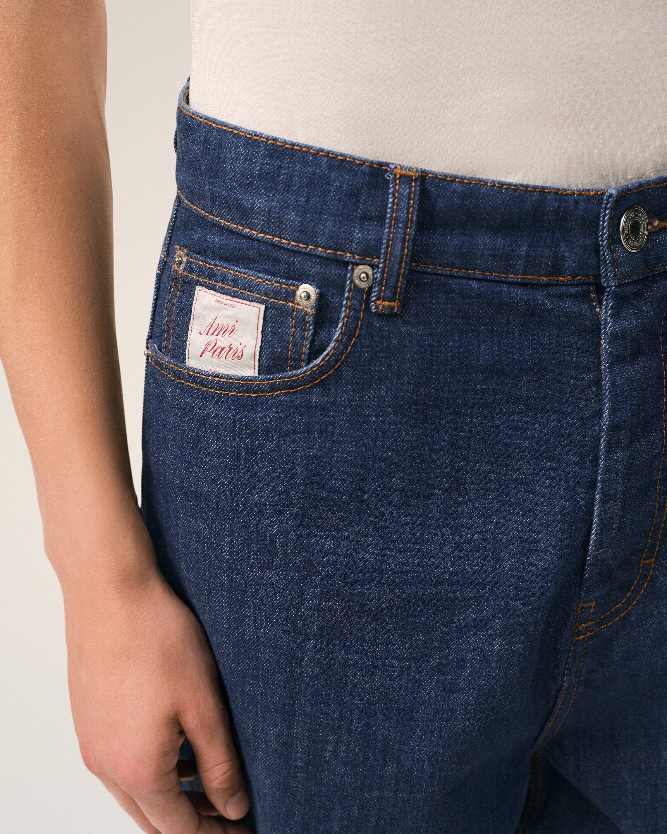 Short Avec Empiècement Héritage Ami Paris Bleu en Coton - Image 5