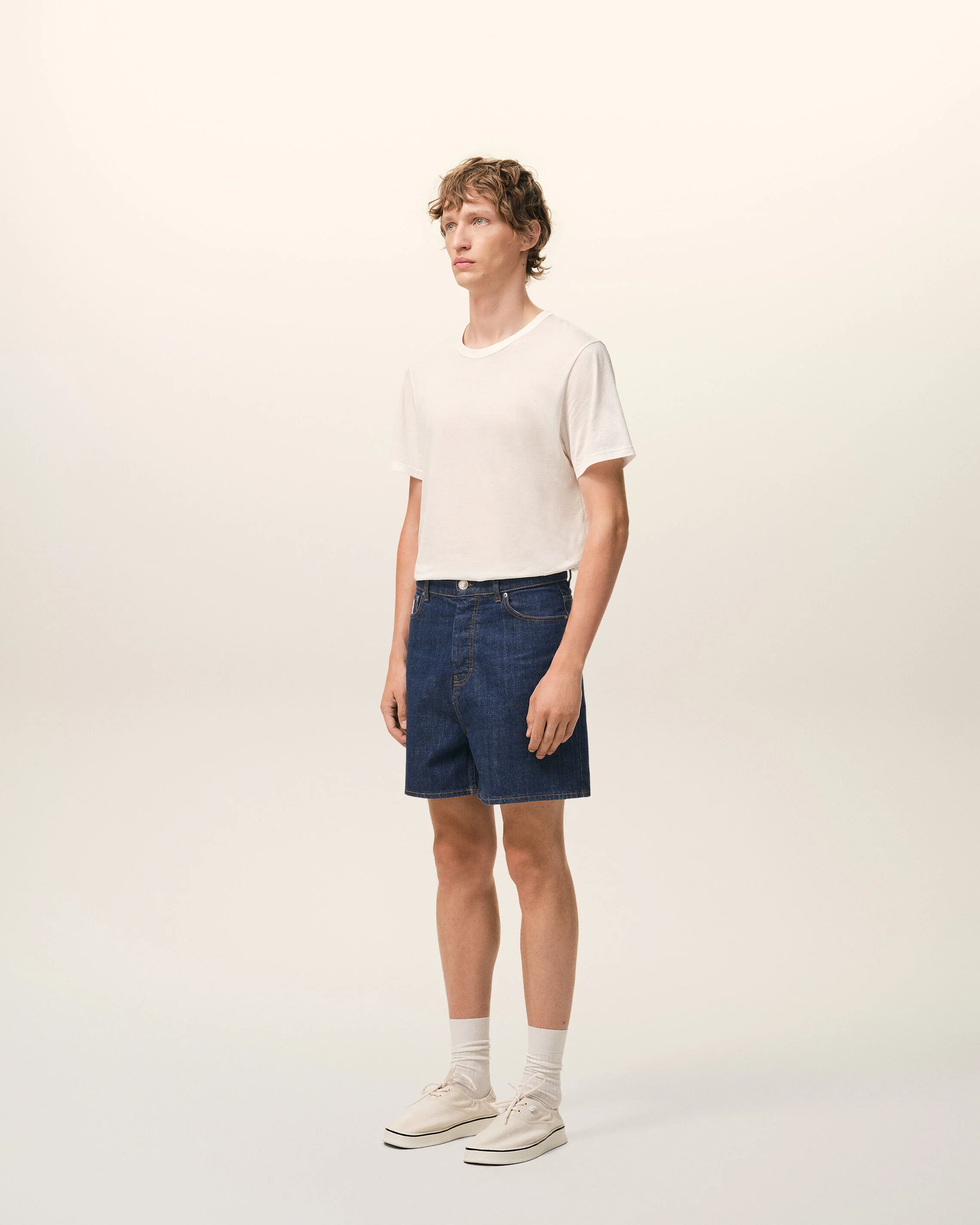 Short Avec Empiècement Héritage Ami Paris Bleu en Coton - Image 6