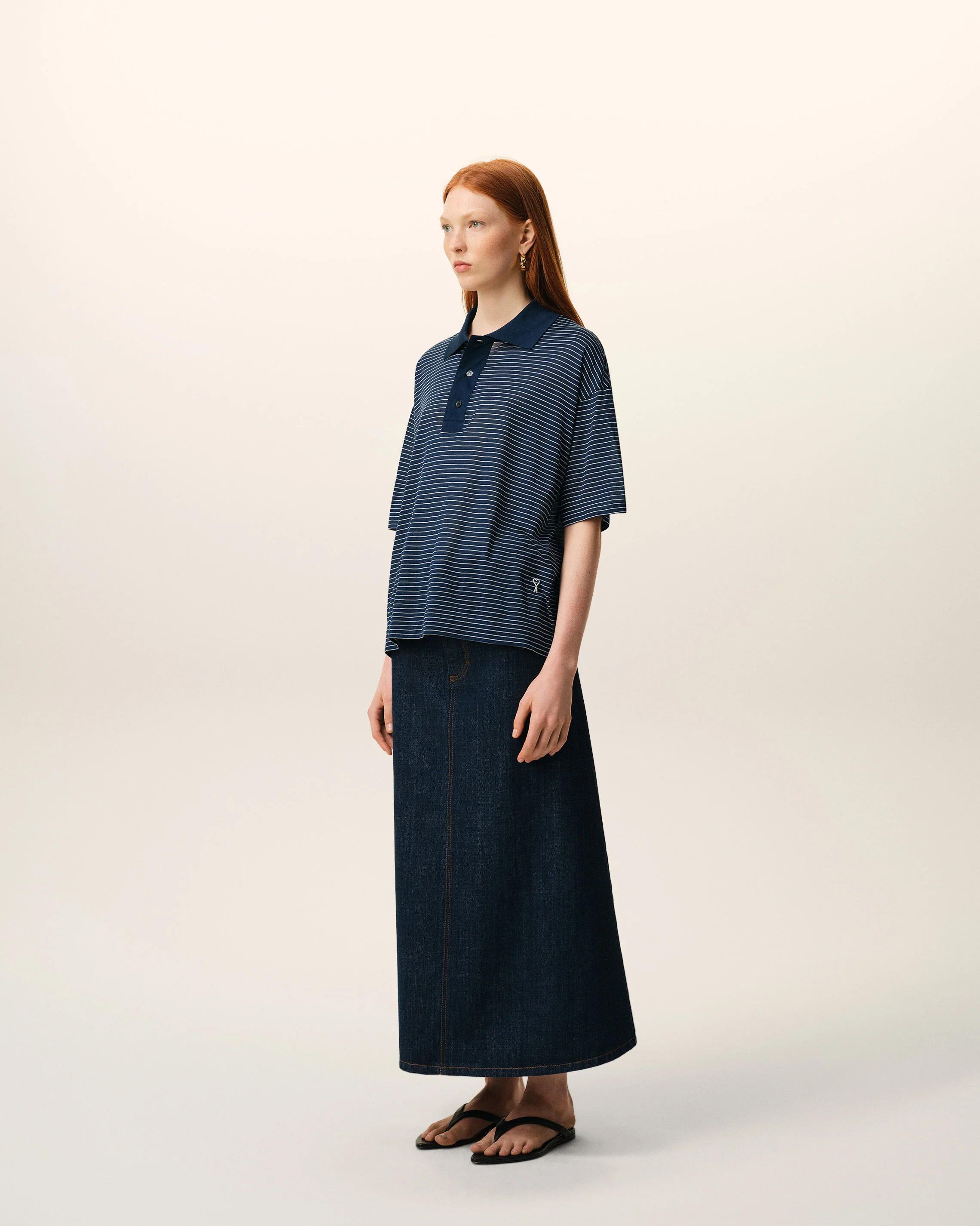 Polo Bleu Rayé Ami De Coeur en Coton - Image 12
