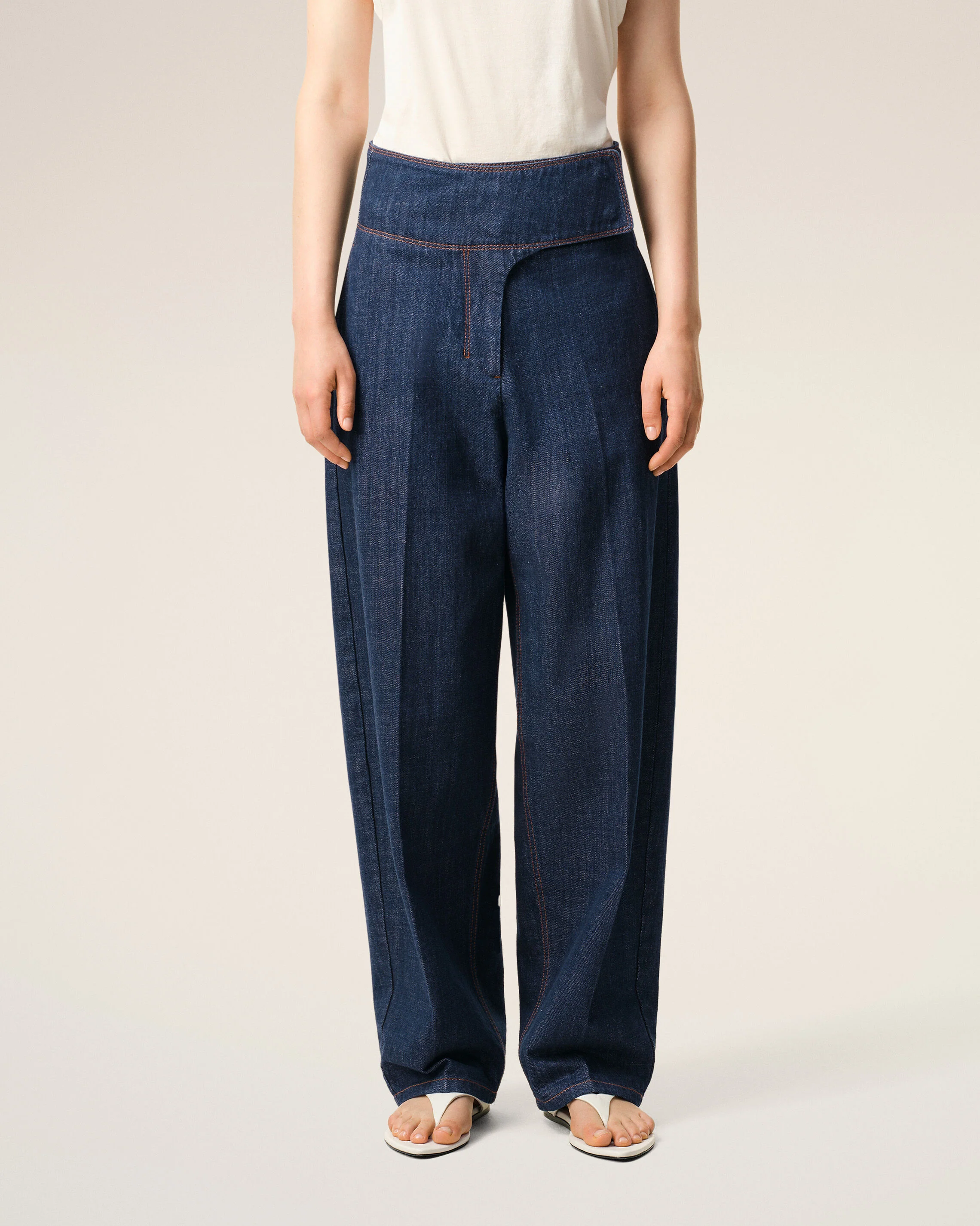 Jean Bleu A Ceinture Portefeuille en Coton - Image 3