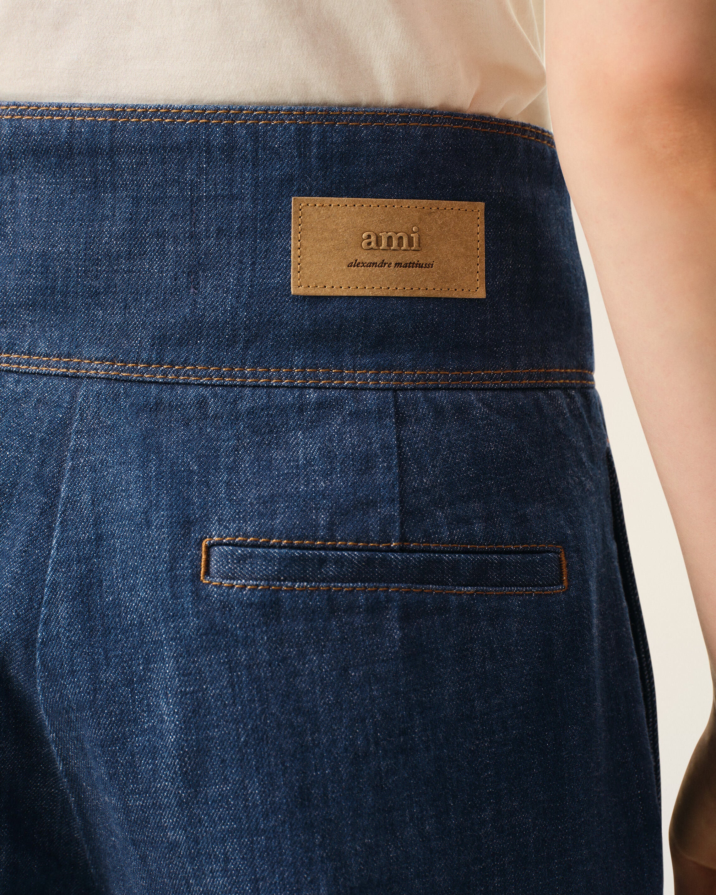 Jean Bleu A Ceinture Portefeuille en Coton - Image 5