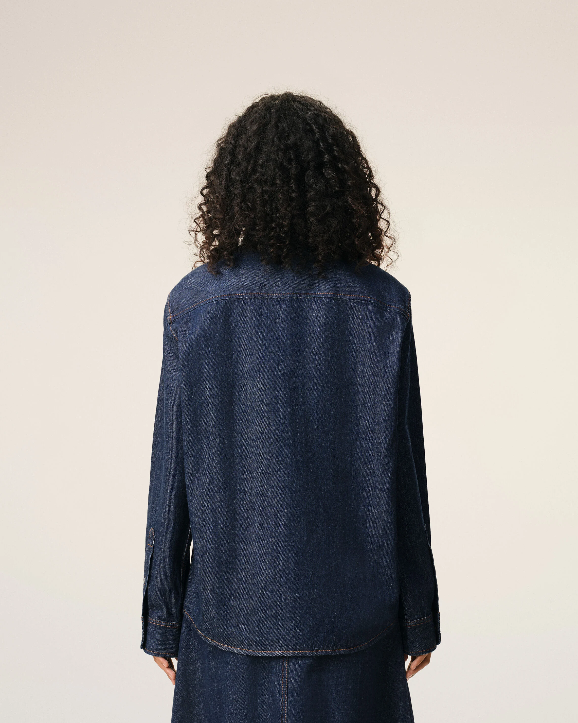Chemise Denim Bleu Ami De Coeur en Coton - Image 11