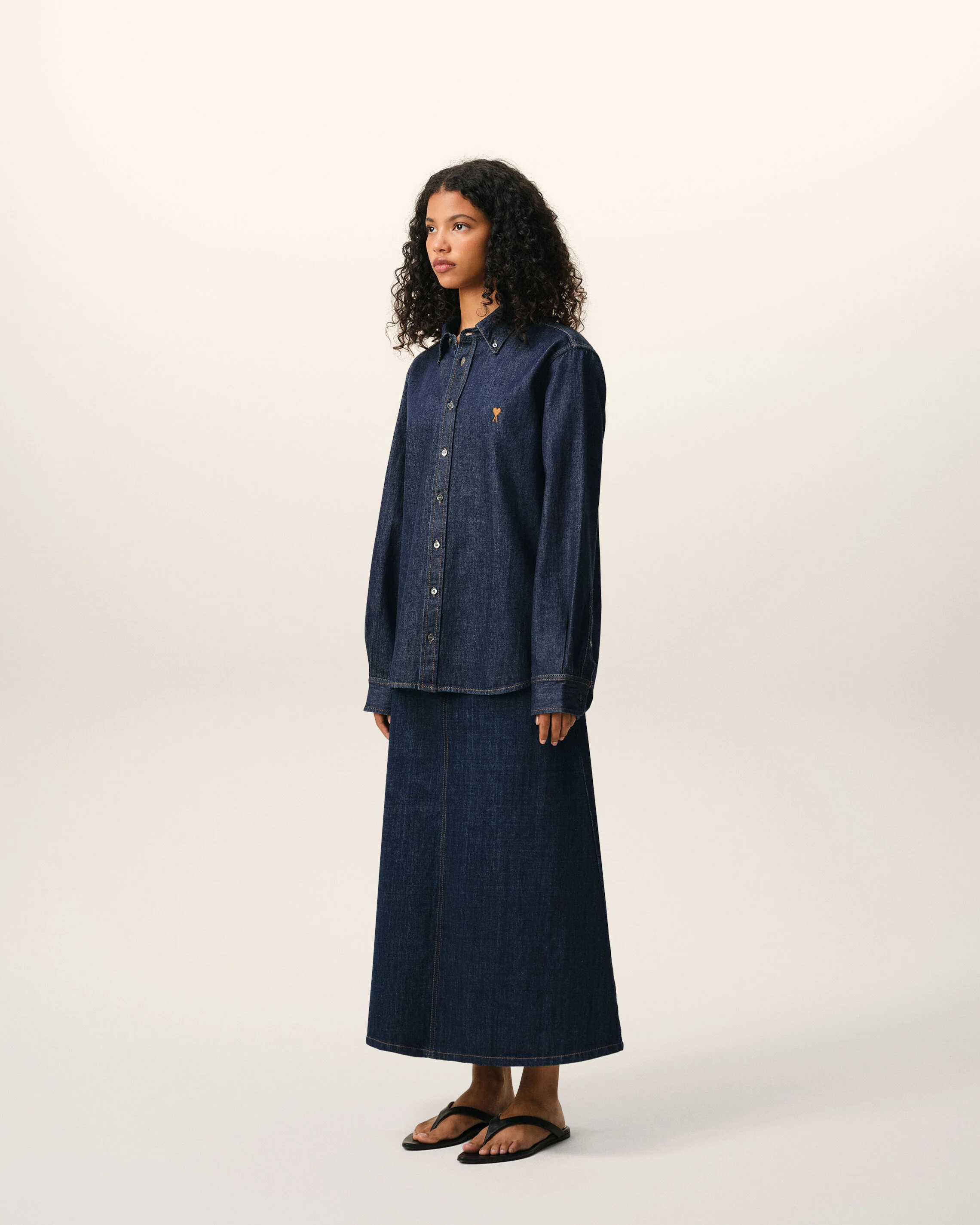 Chemise Denim Bleu Ami De Coeur en Coton - Image 12