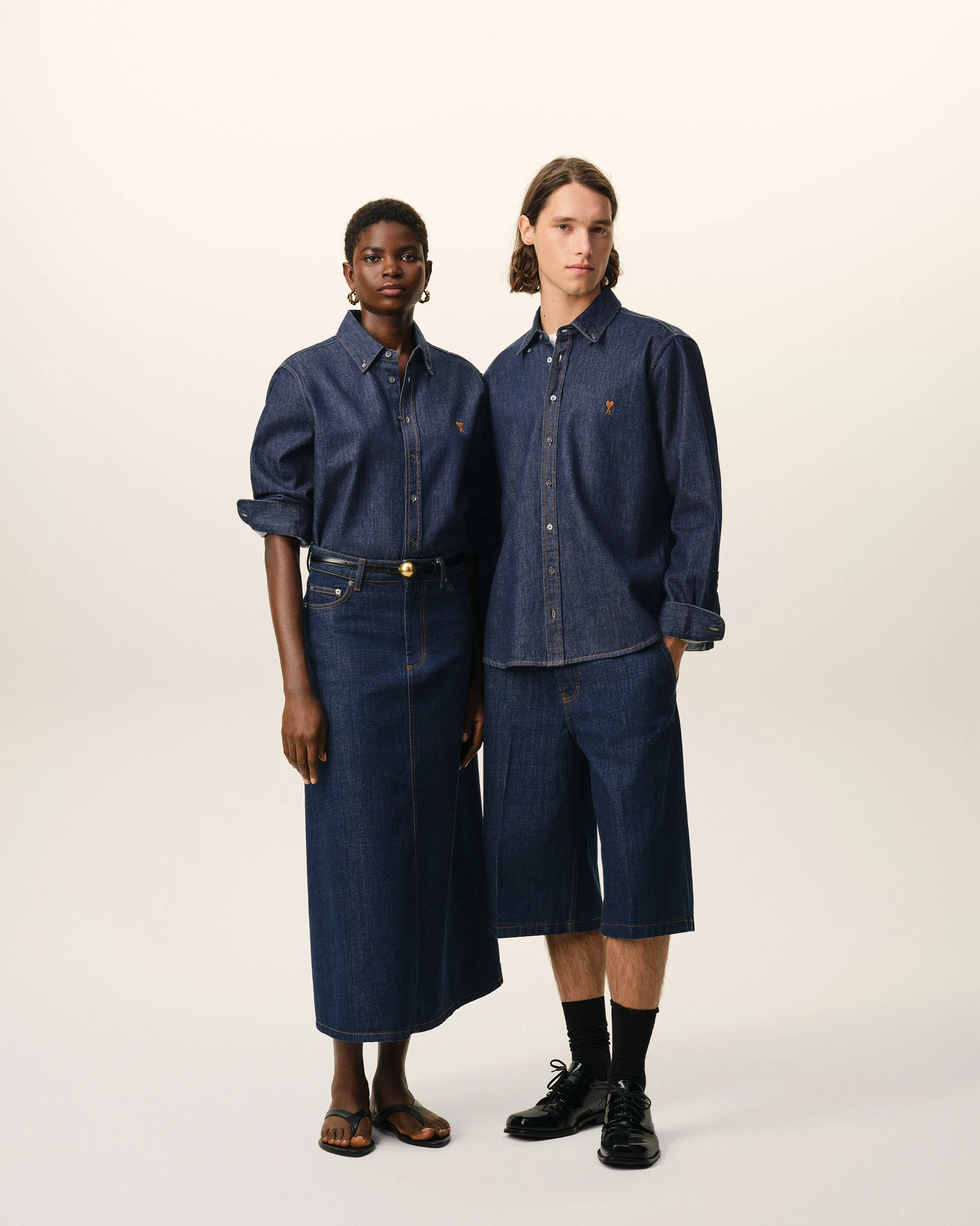 Chemise Denim Bleu Ami De Coeur en Coton - Image 14