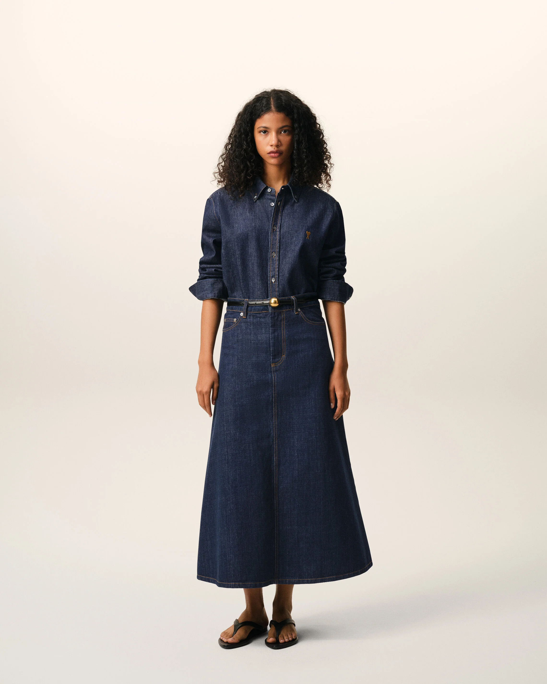 Chemise Denim Bleu Ami De Coeur en Coton - Image 8
