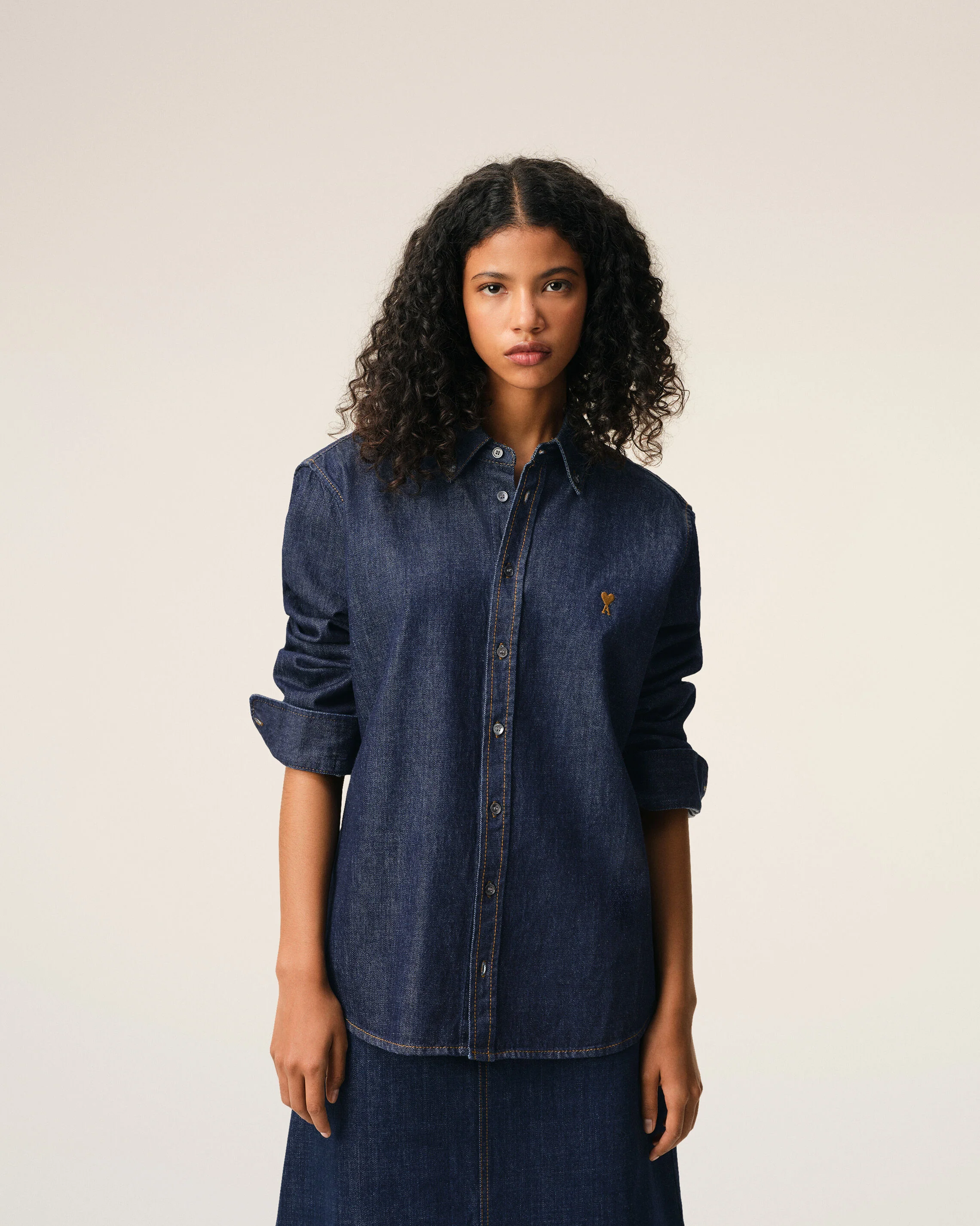 Chemise Denim Bleu Ami De Coeur en Coton - Image 9