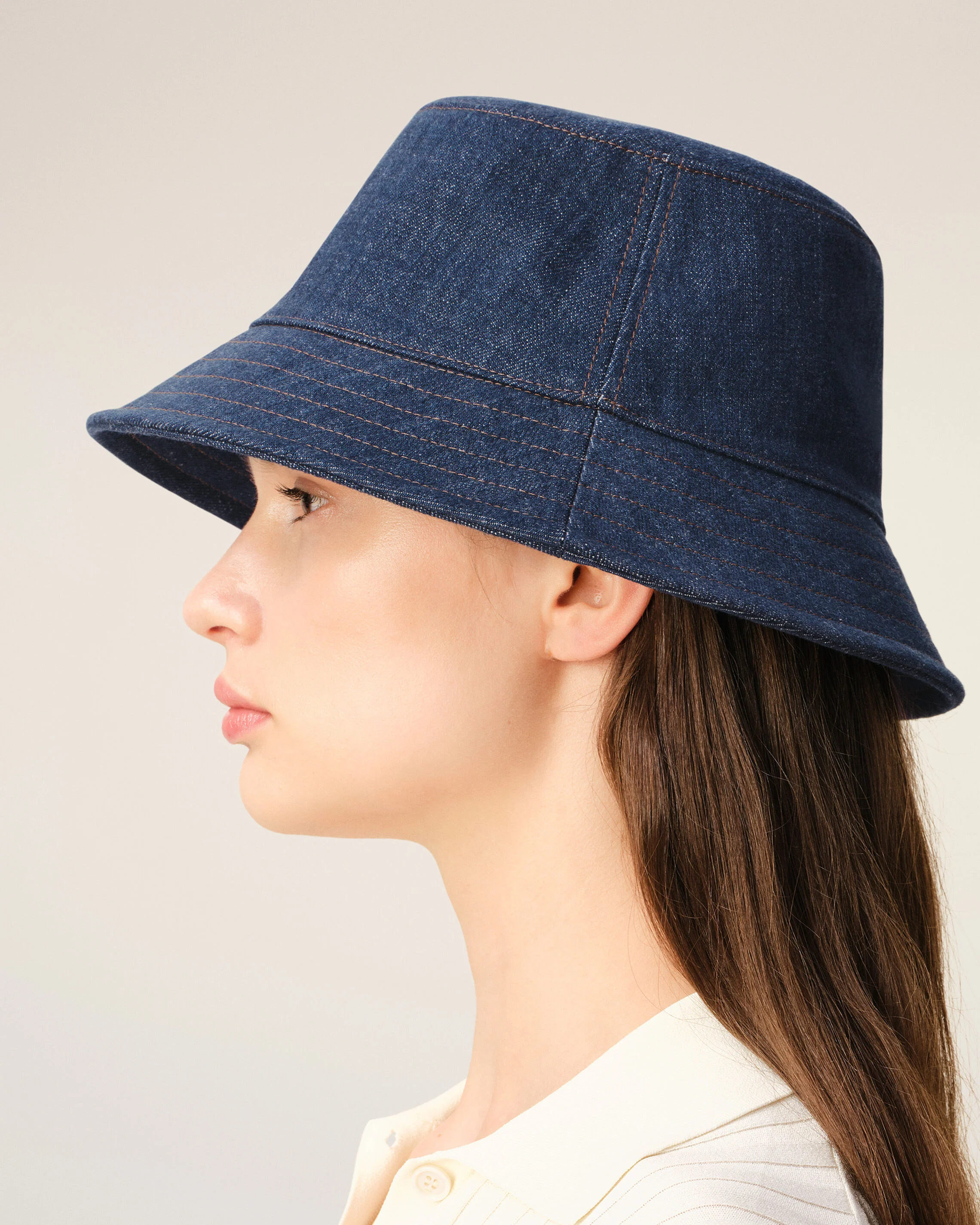 Bob Bleu Denim Empiècement Ami Paris Héritage en Coton - Image 11
