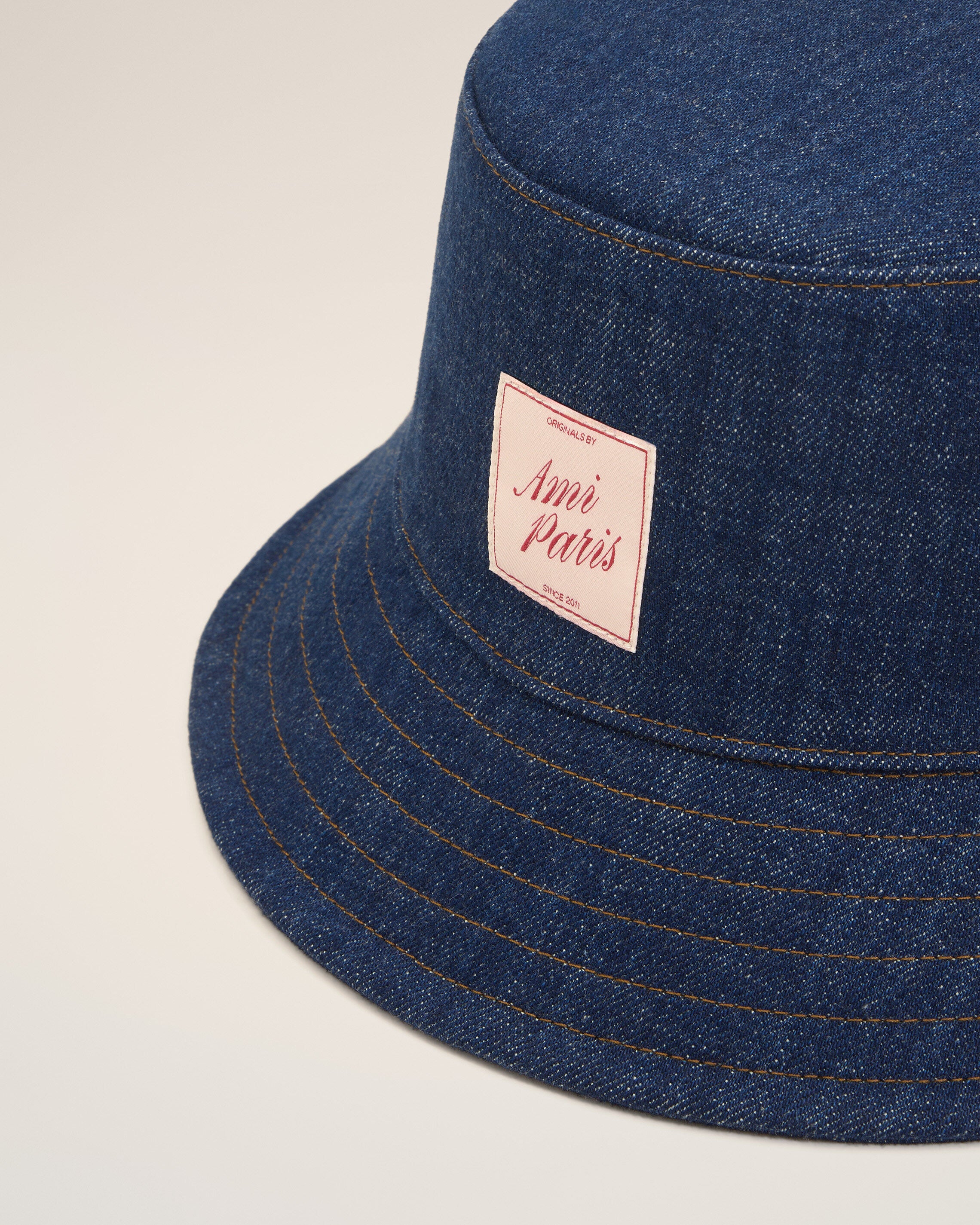 Bob Bleu Denim Empiècement Ami Paris Héritage en Coton - Image 3
