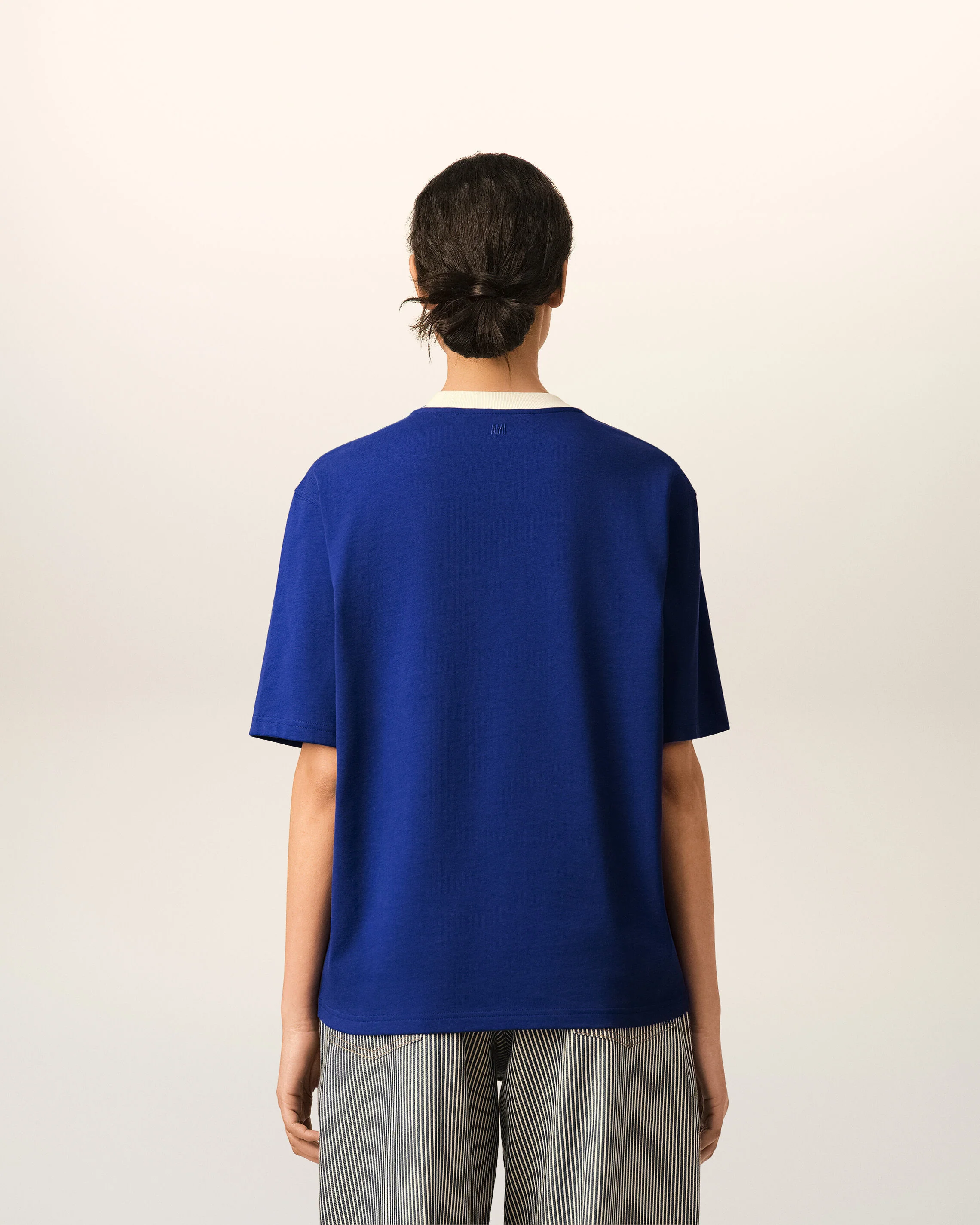 T-shirt bleu imprimé en coton "Thank you for being a friend" - Image 11