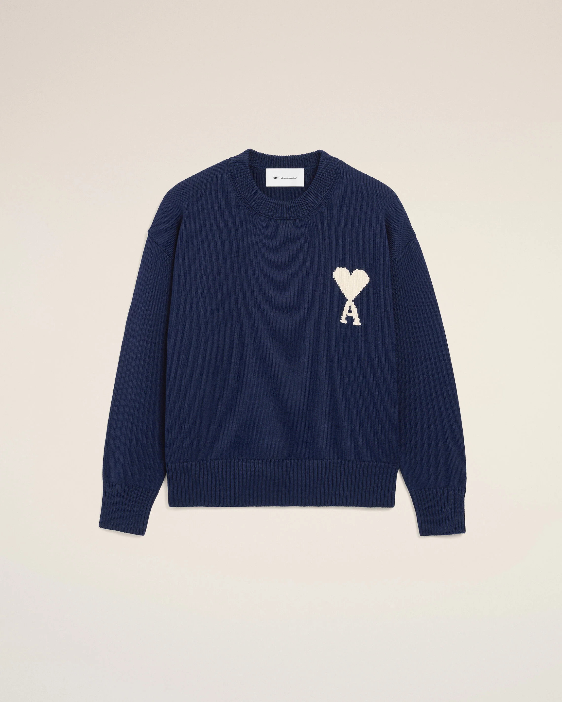 Pull Bleu Col Rond Ami De Coeur en Laine Et Coton - Image 7