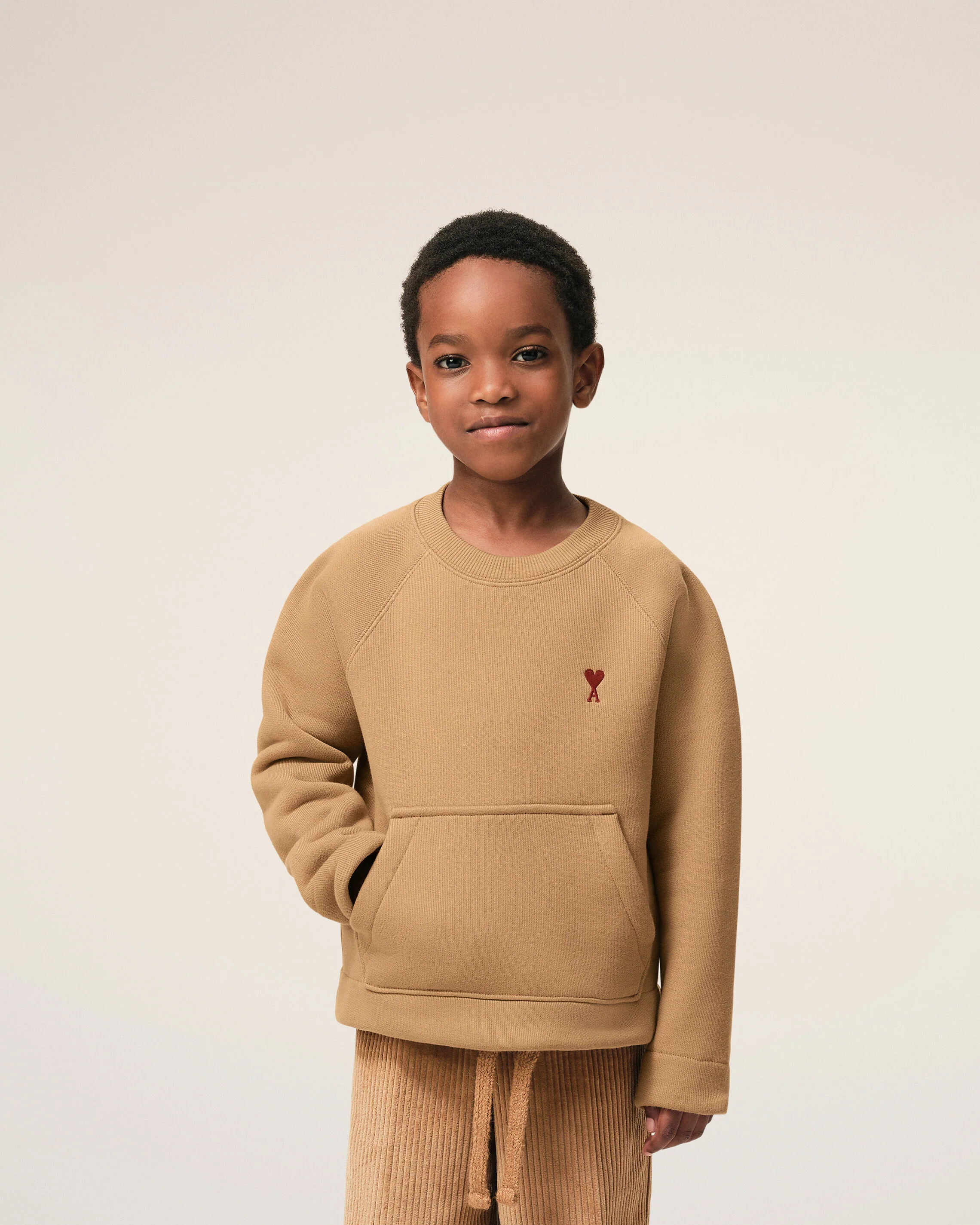 Sweatshirt Marron Col Rond Ami de Coeur En Coton - Image 10
