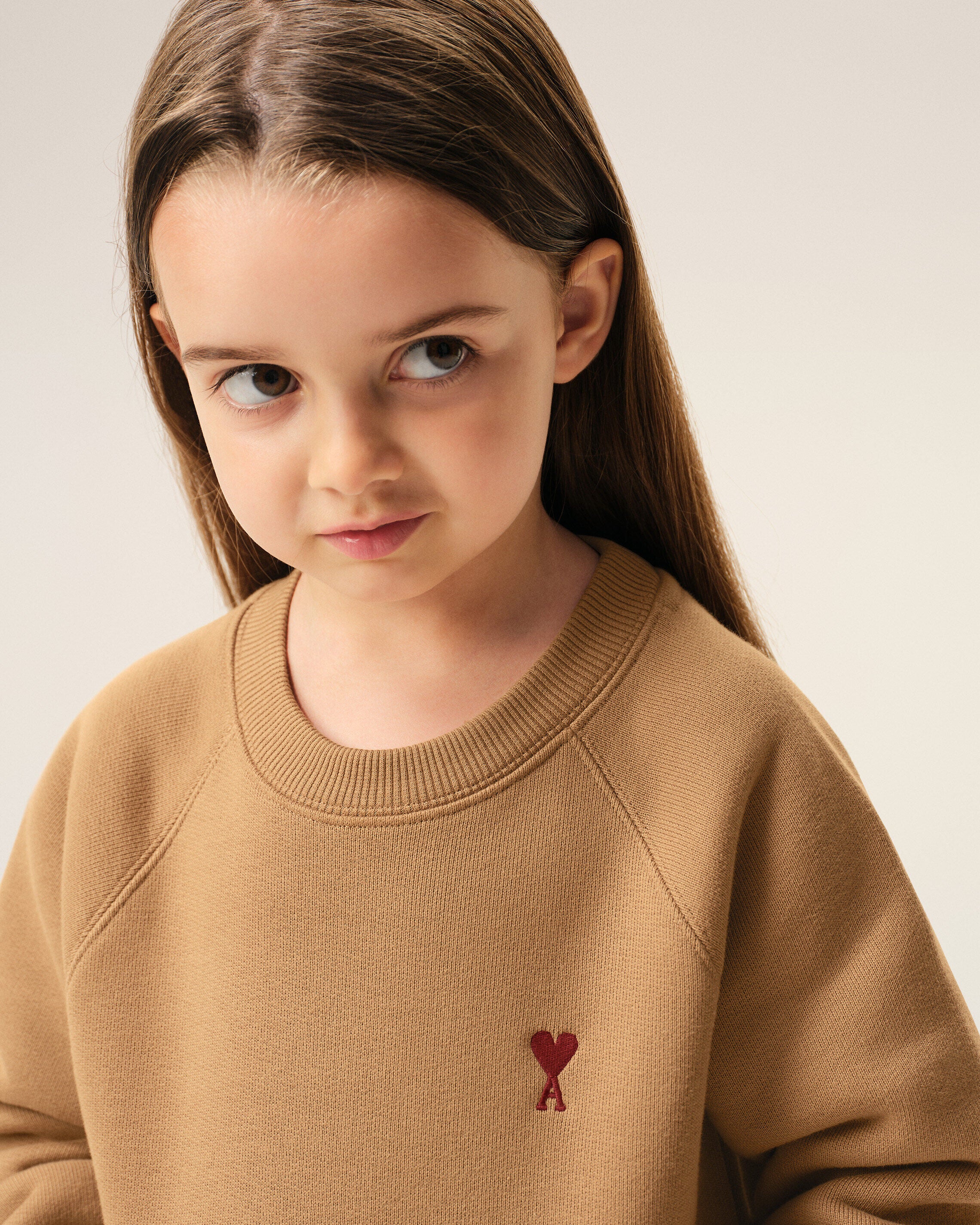 Sweatshirt Marron Col Rond Ami de Coeur En Coton - Image 5