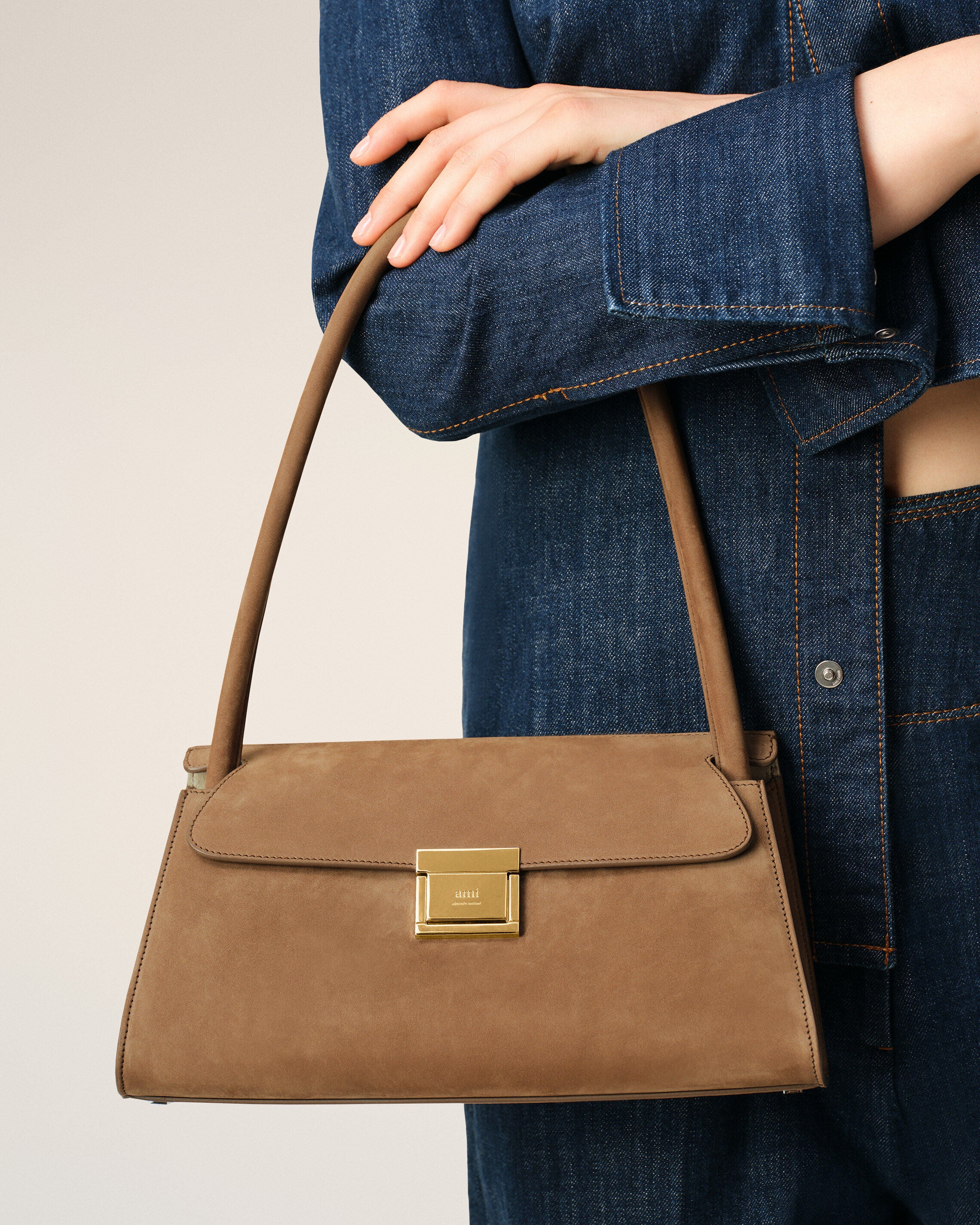 Petit Sac Mimi Marron en Cuir De Veau - Image 9