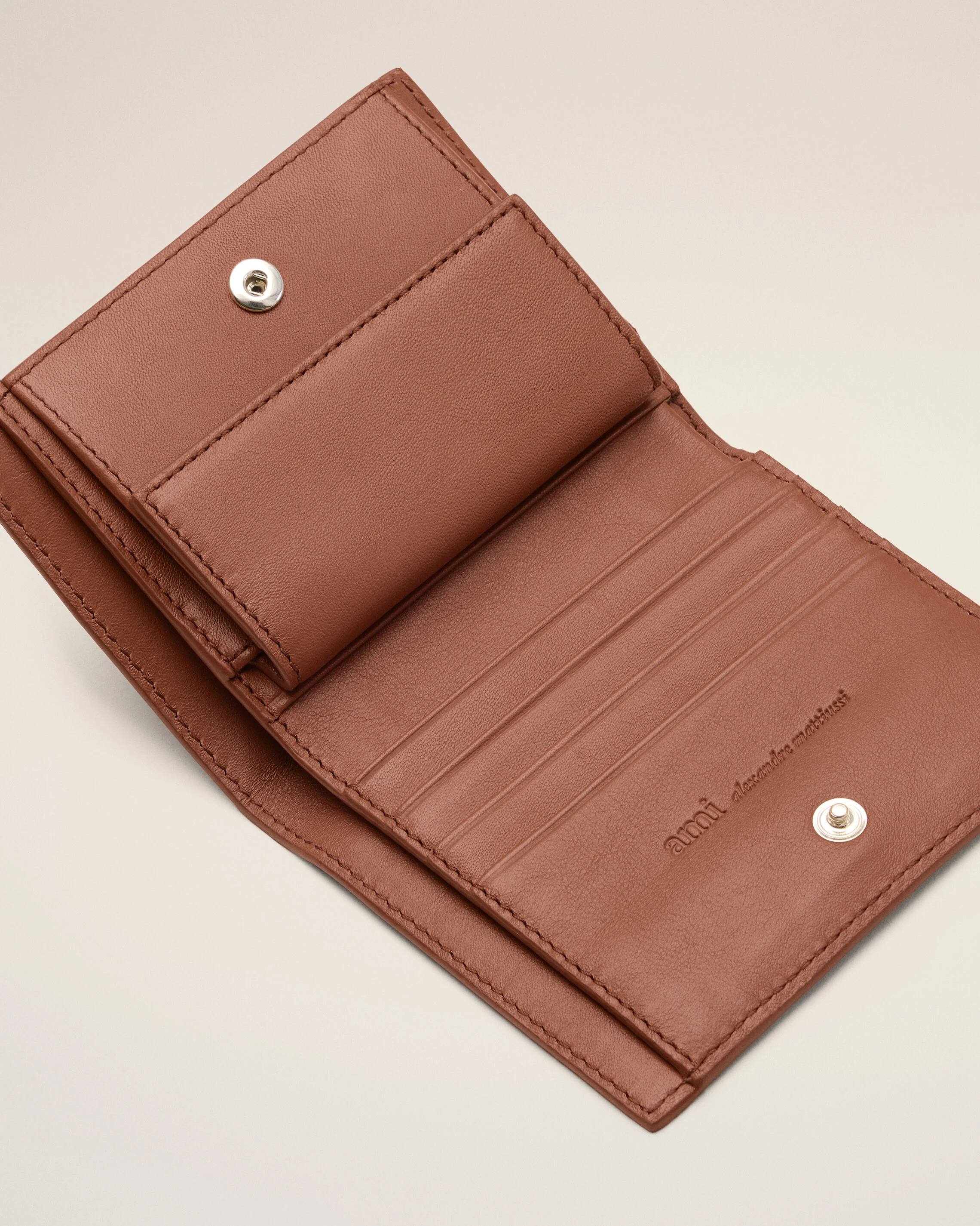Portefeuille Double Volets Ami De Coeur Marron en Cuir De Vachette - Image 3