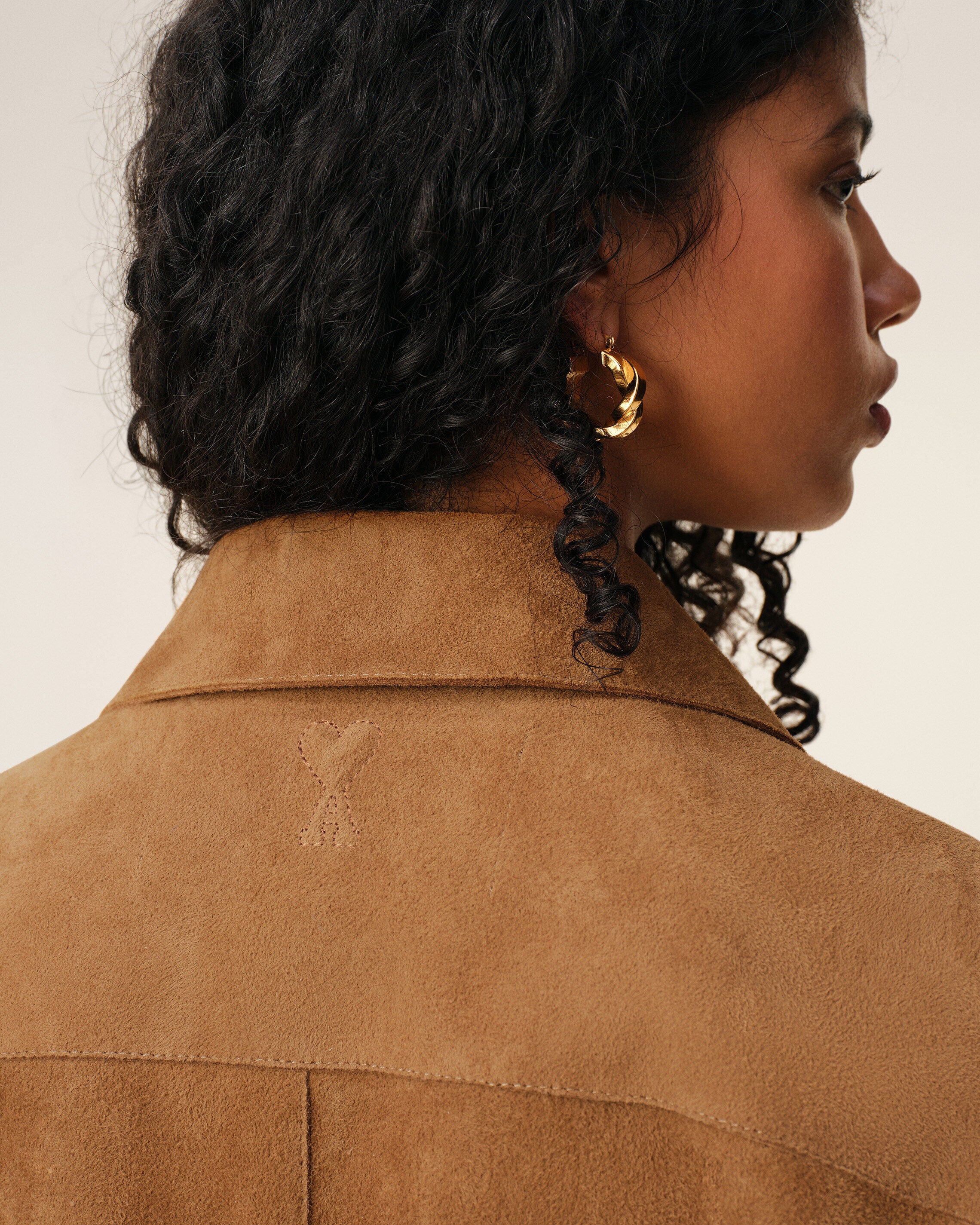 Surchemise Marron Boutonnée en Cuir De Chèvre - Image 11