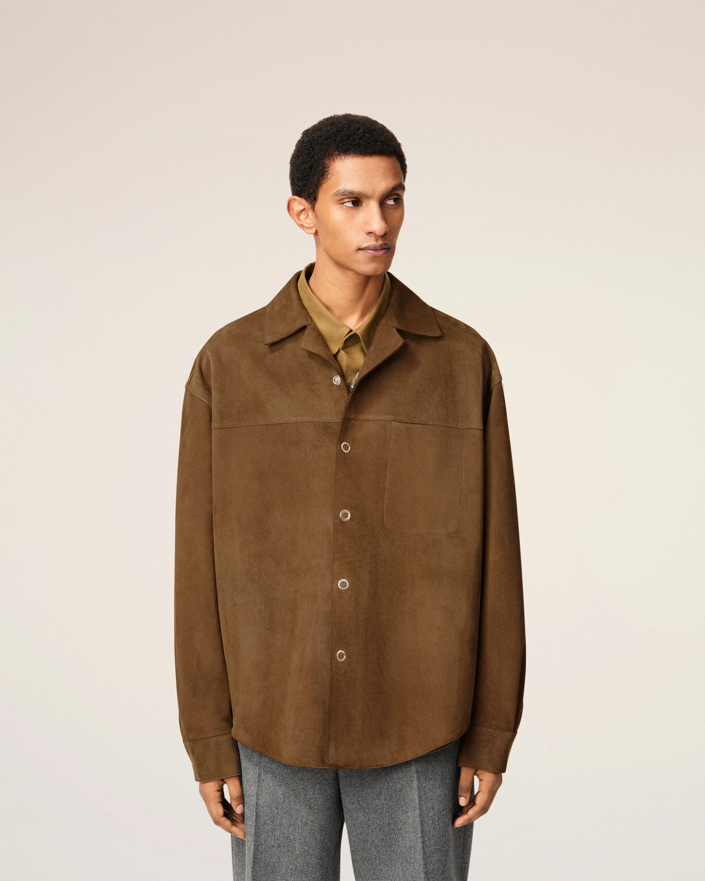 Surchemise Marron En Cuir - Image 3