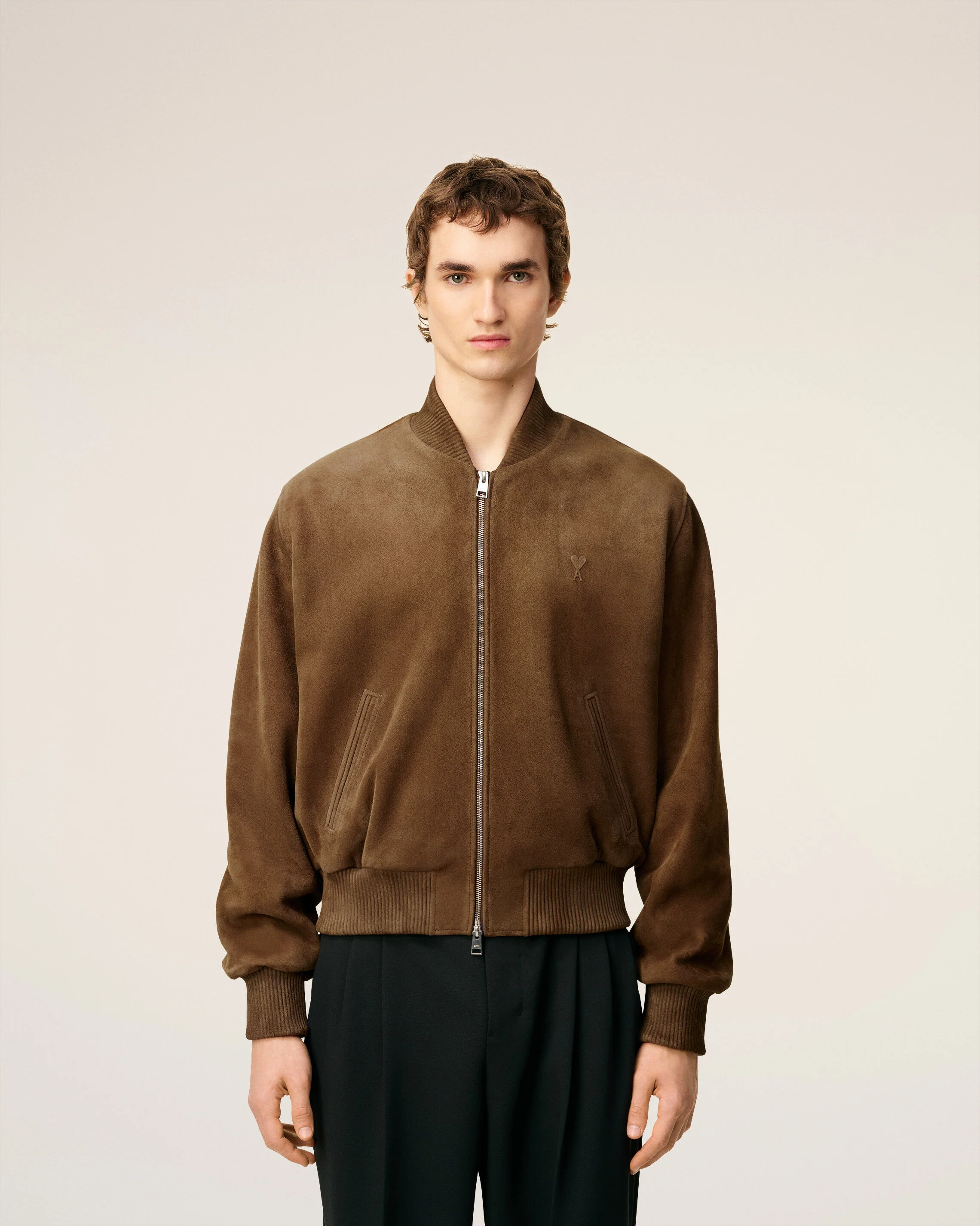 Veste Marron  Zippée En Cuir - Image 3