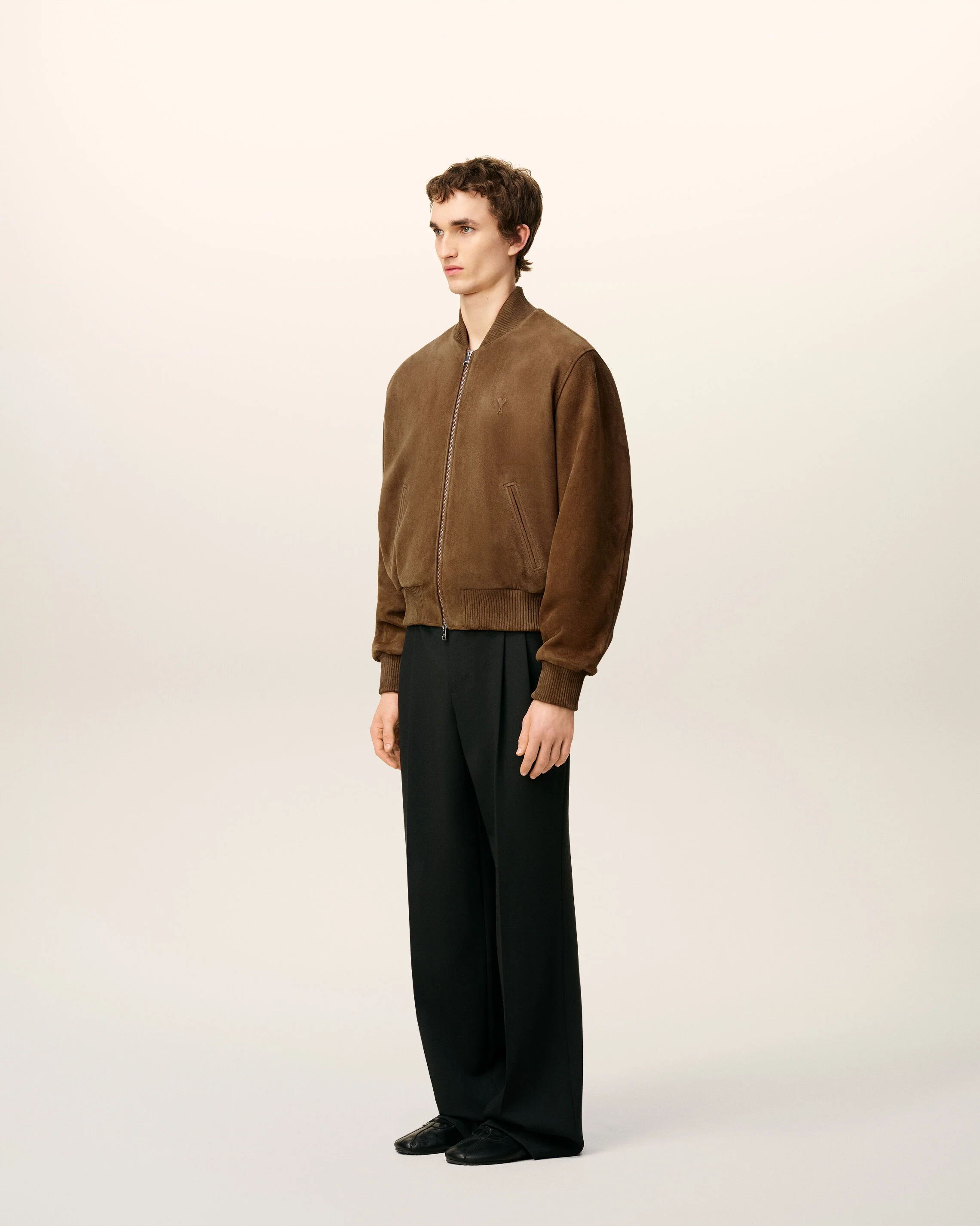 Veste Marron  Zippée En Cuir - Image 6
