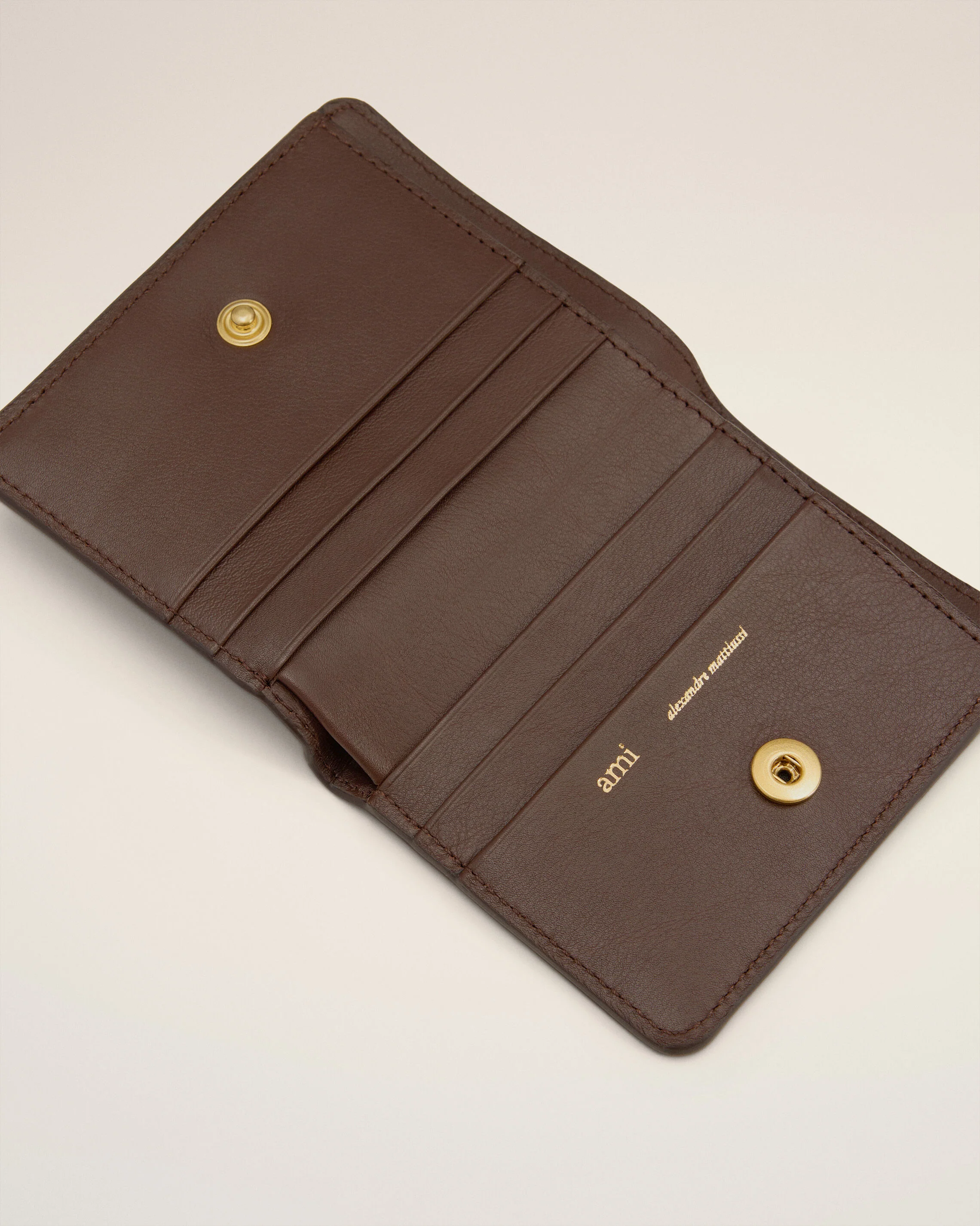 Portefeuille Plié Marron Carrousel En Cuir Lisse - Image 3
