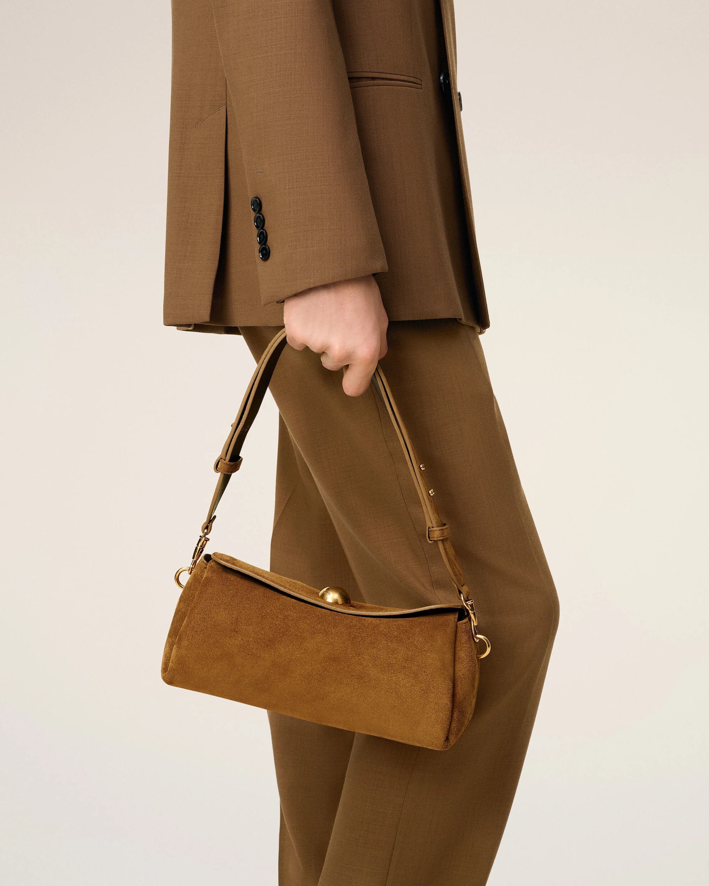 Sac Marron Carrousel En Cuir Velours - Image 2