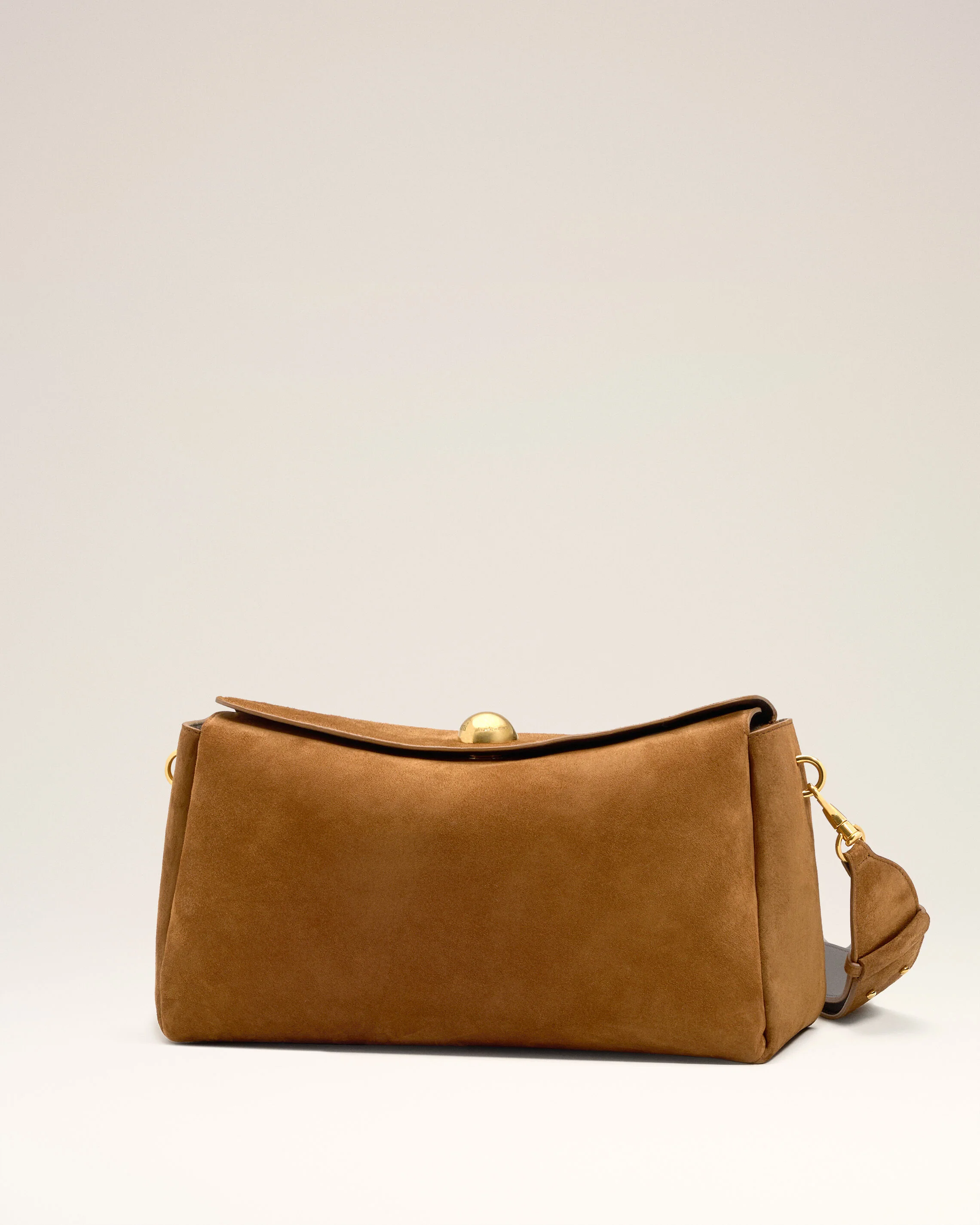 Sac Marron Carrousel Moyen En Cuir Velours - Image 11