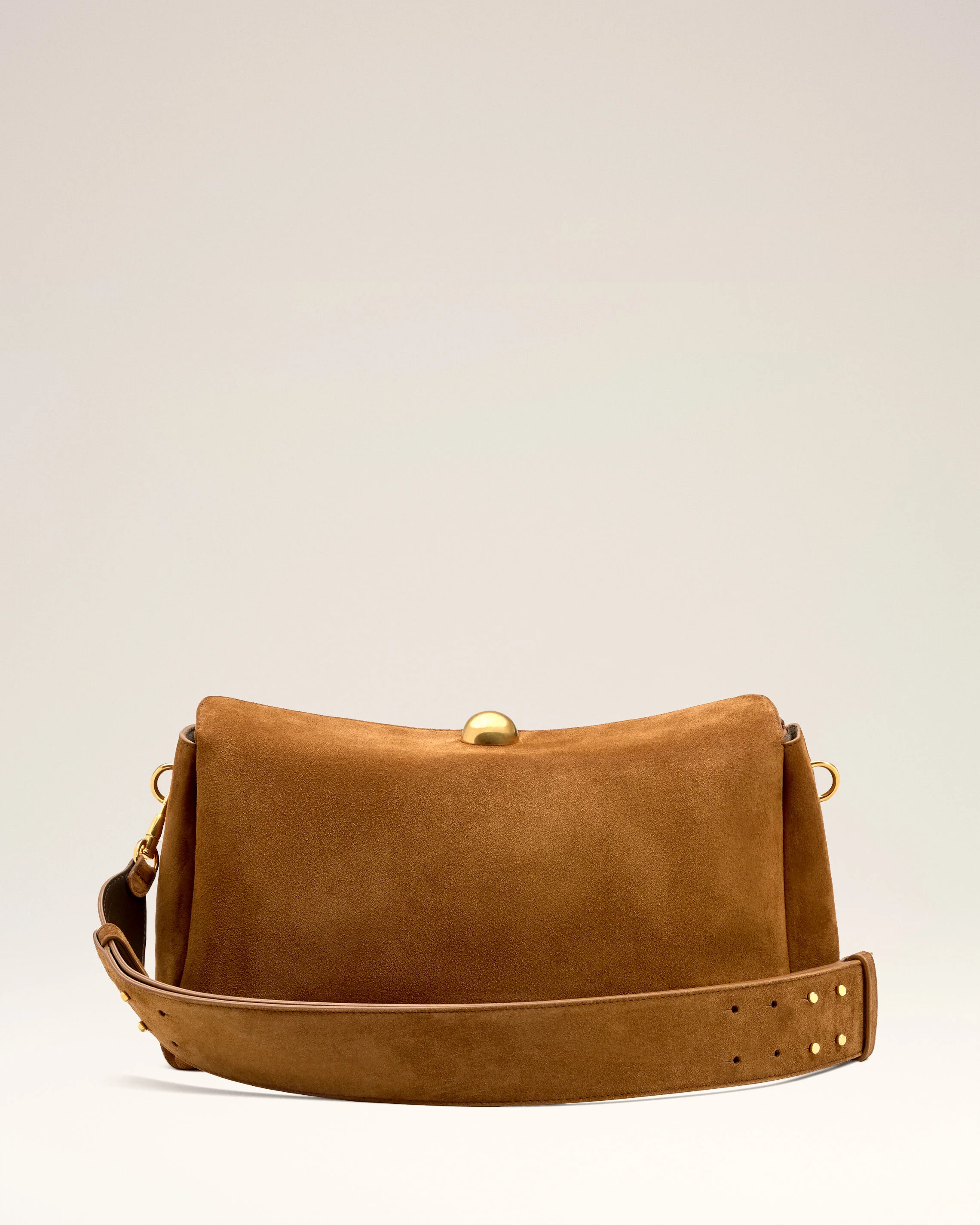 Sac Marron Carrousel Moyen En Cuir Velours - Image 5