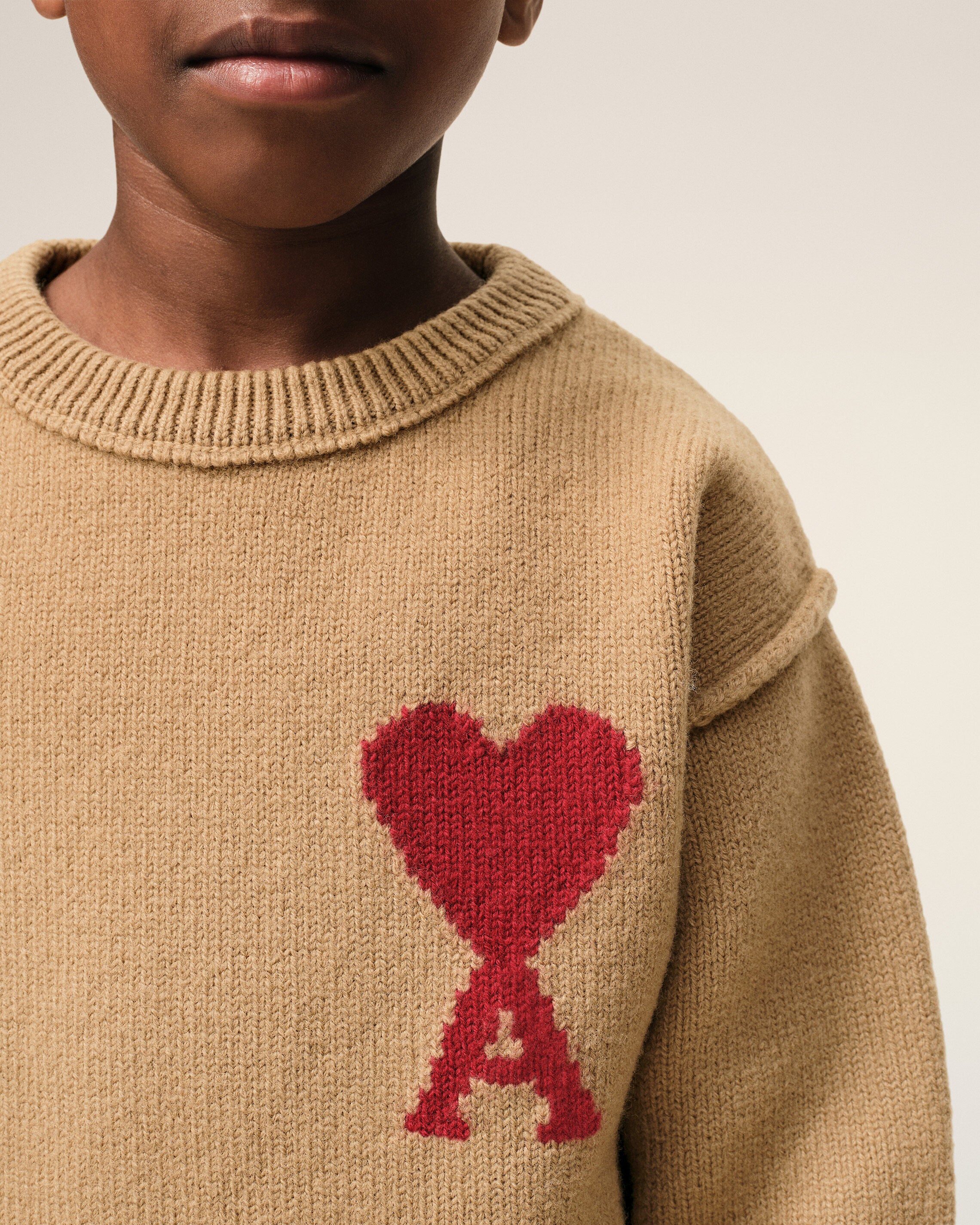 Pull Marron Col Rond Ami De Coeur En Laine - Image 13