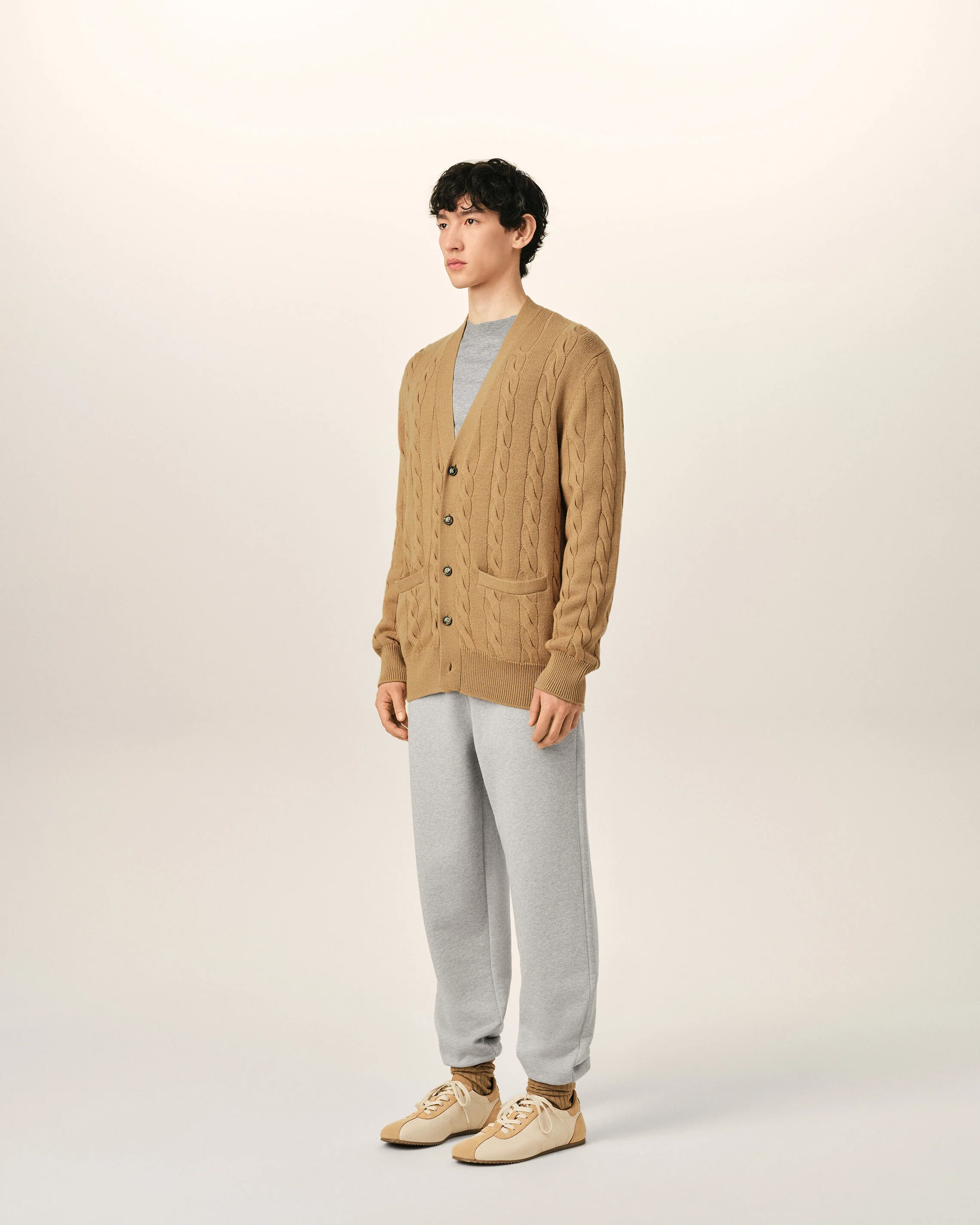 Cardigan Torsadé Marron En Laine Et Coton - Image 6