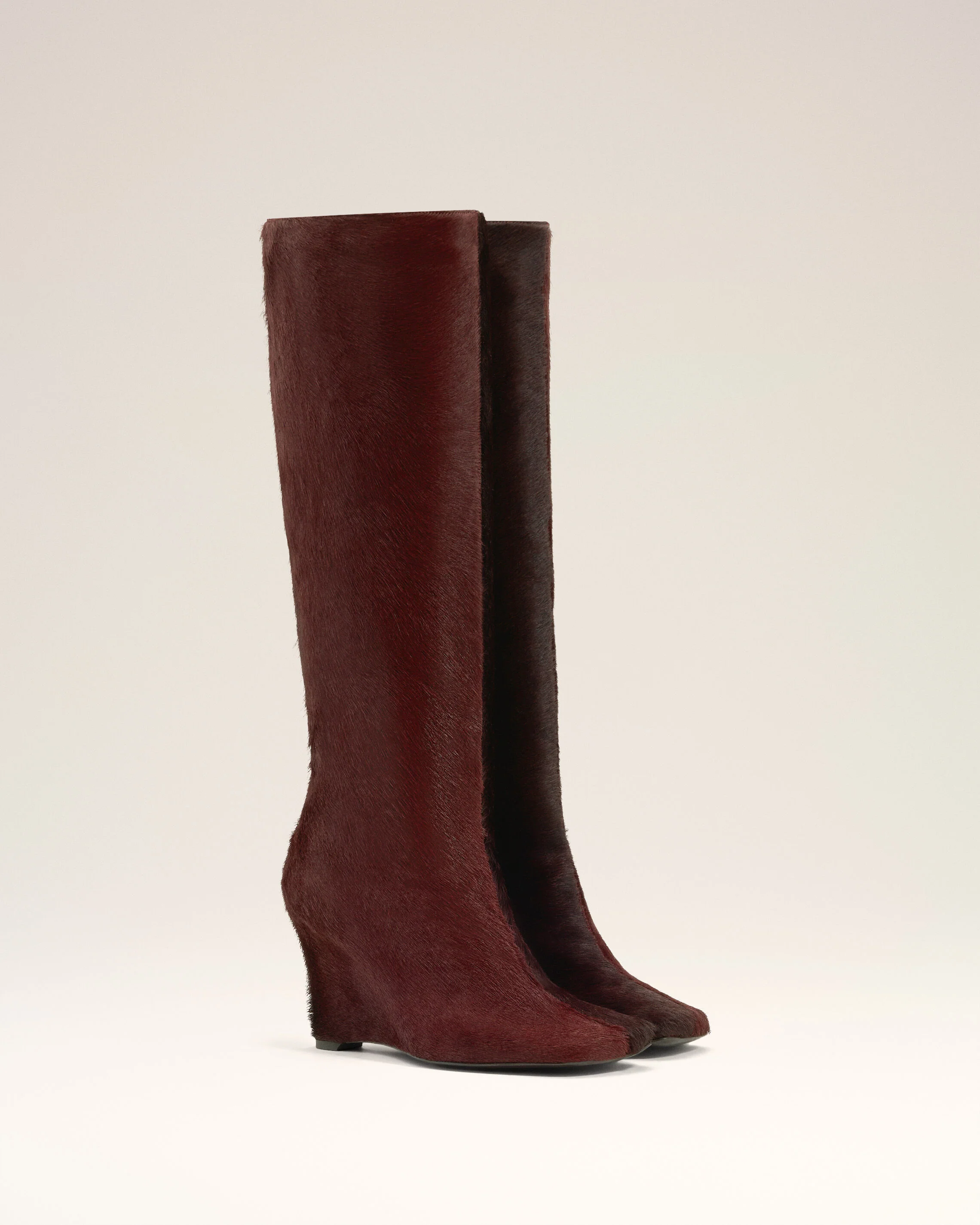 Bottes Bordeaux Bicolores En Cuir - Image 3