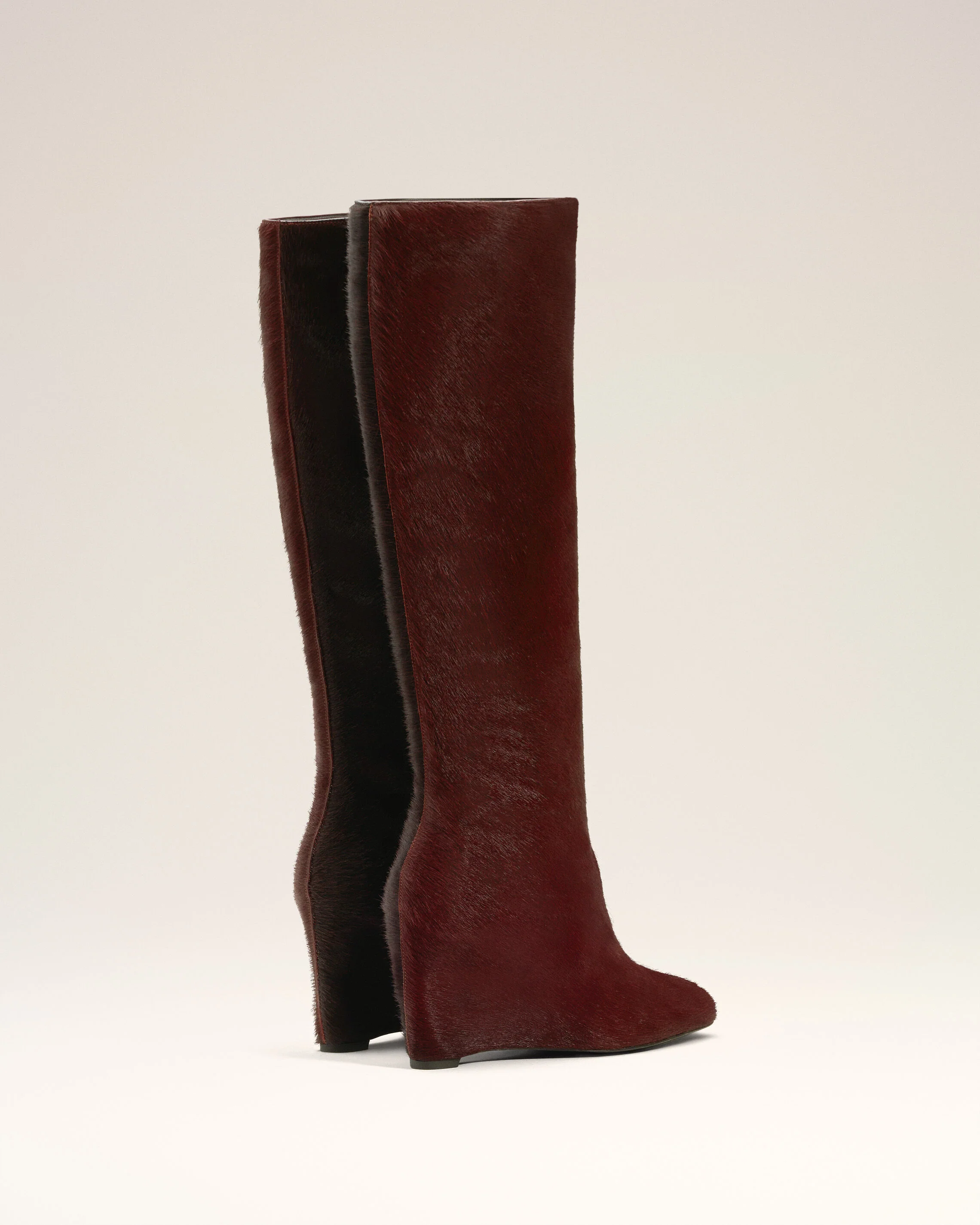 Bottes Bordeaux Bicolores En Cuir - Image 4