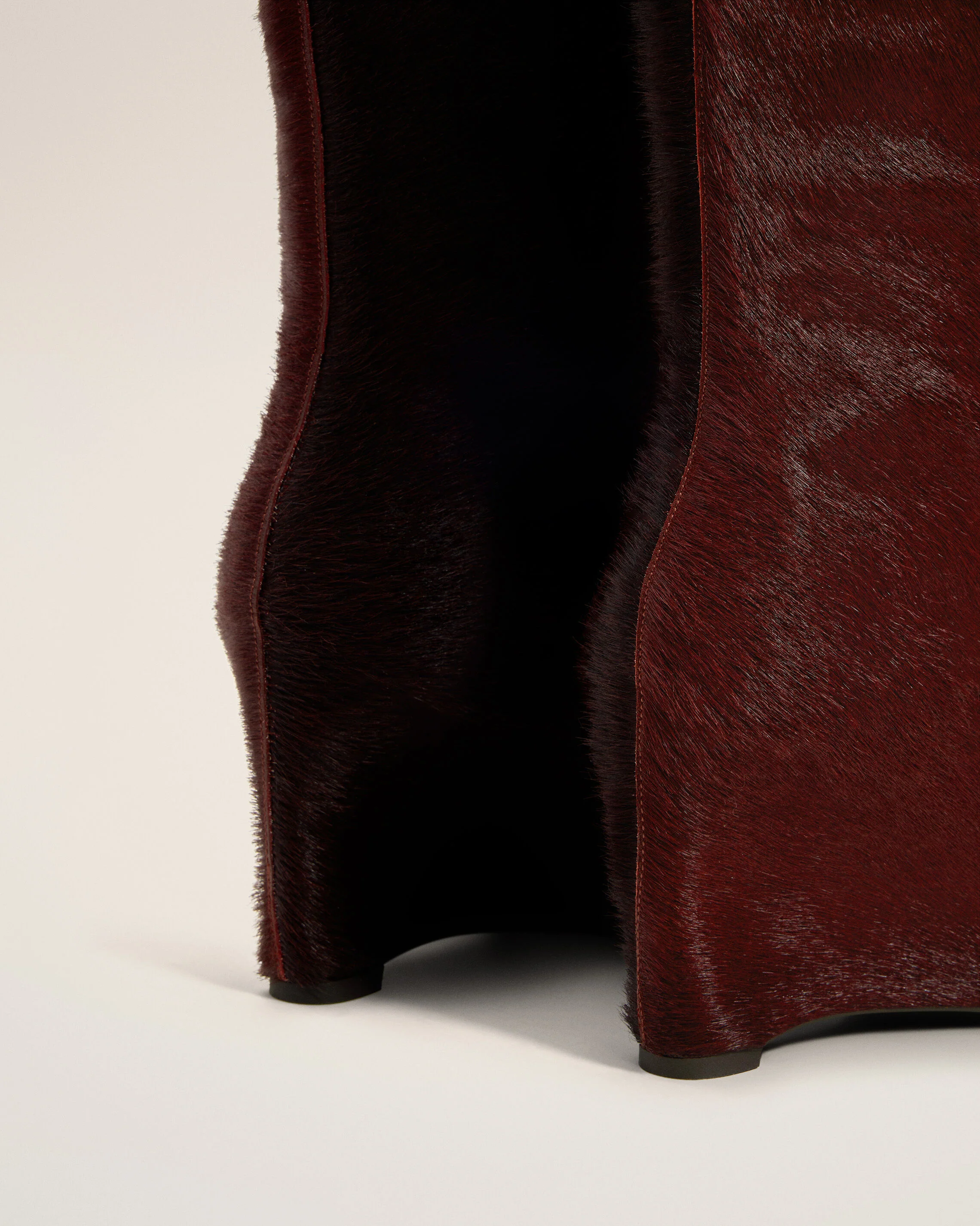 Bottes Bordeaux Bicolores En Cuir - Image 5