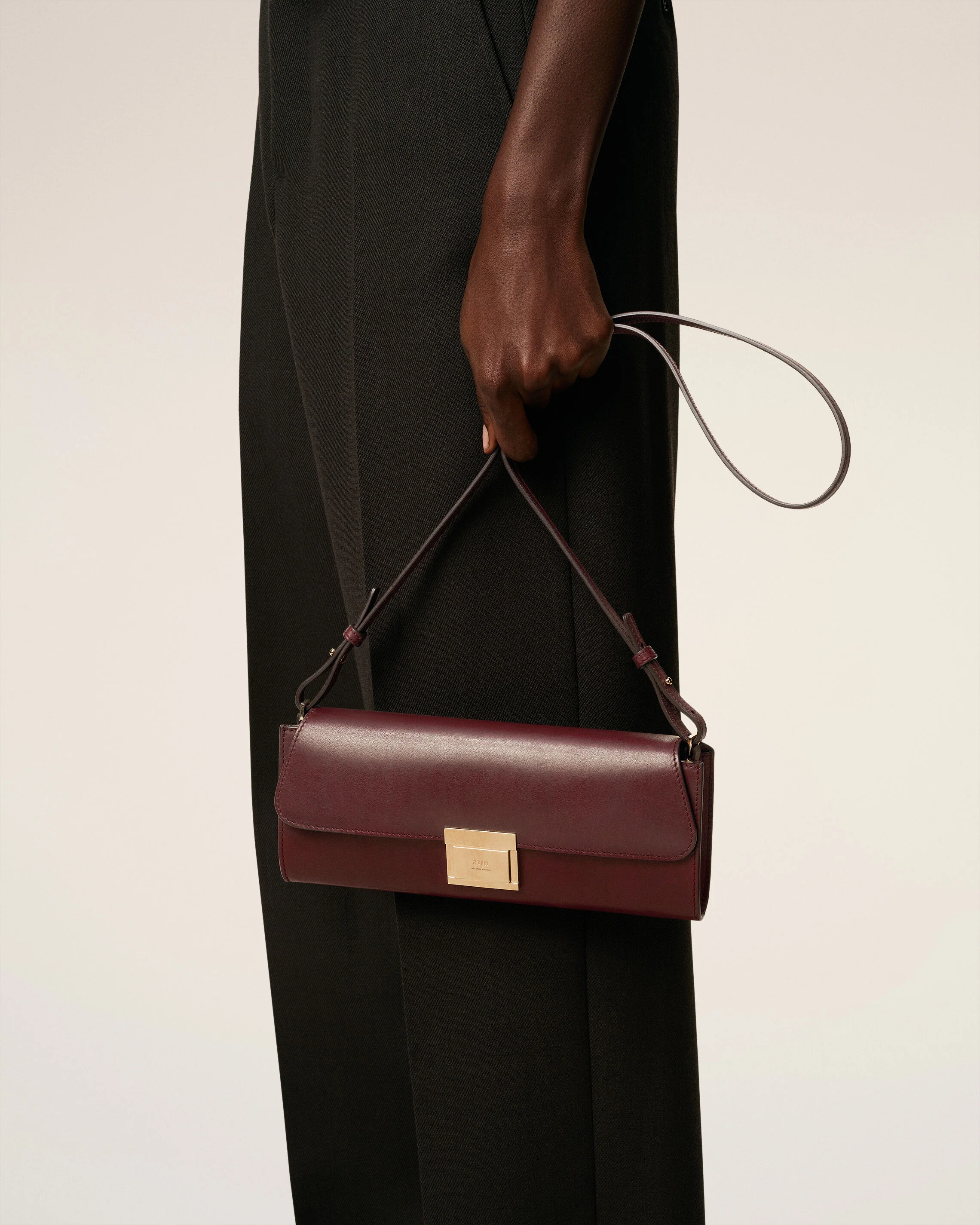 Pochette Bordeaux Mimi En Cuir Lisse - Image 9