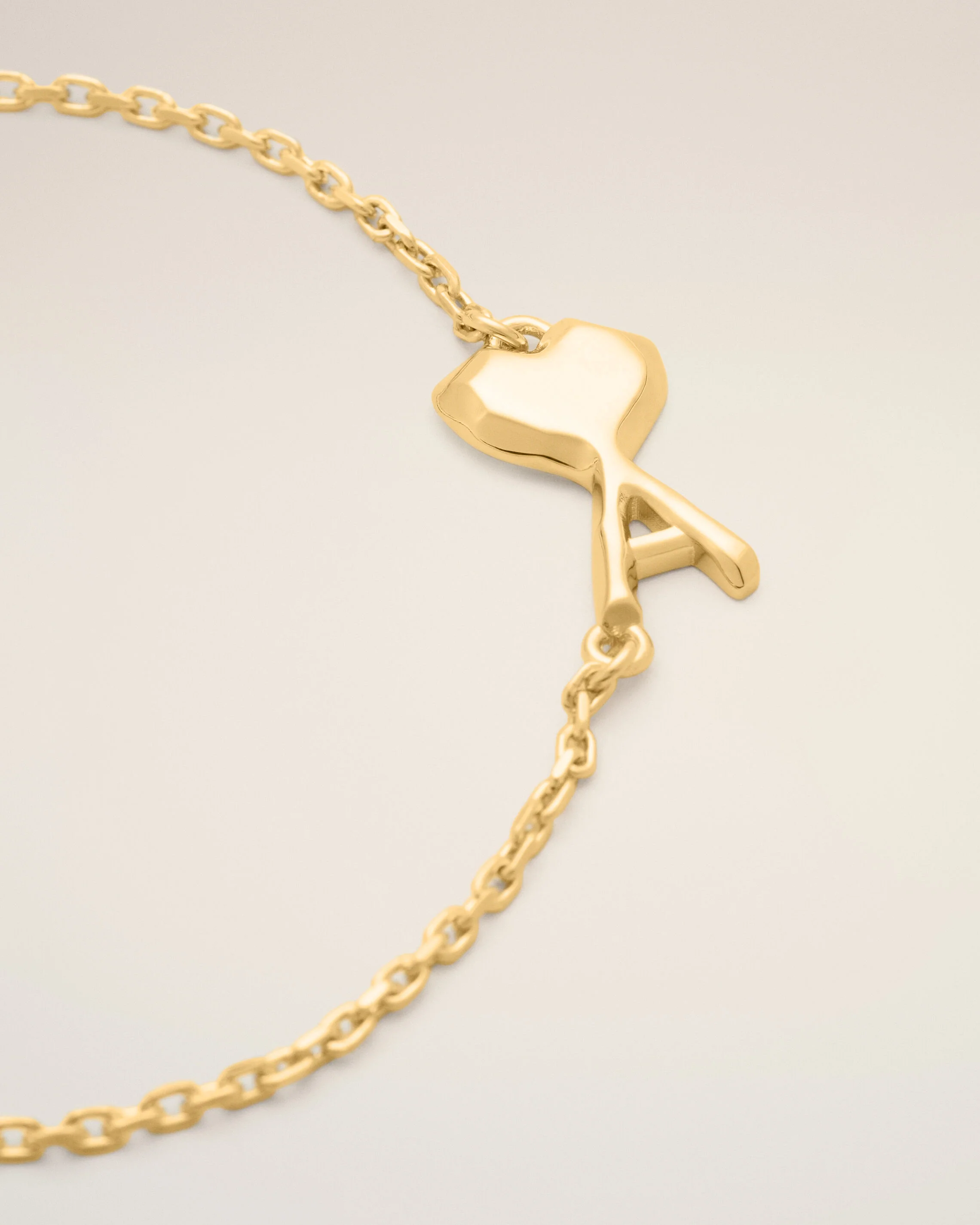 Bracelet Martelé Fin Doré Ami De Coeur en Laiton - Image 3